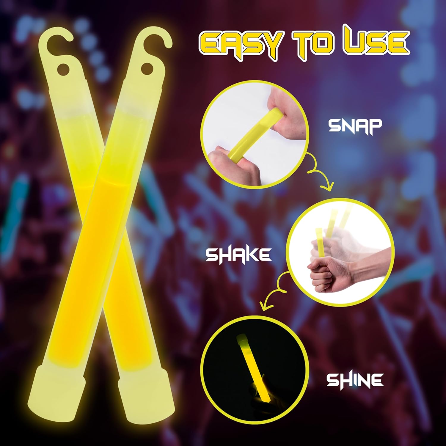 Random 2Pcs Hanging Glow Sticks 15cm