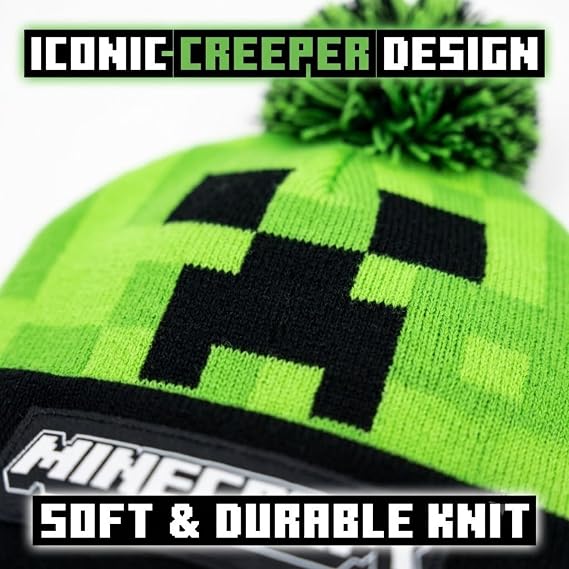 Kids Knitted Bobble Hat & Gloves Set
