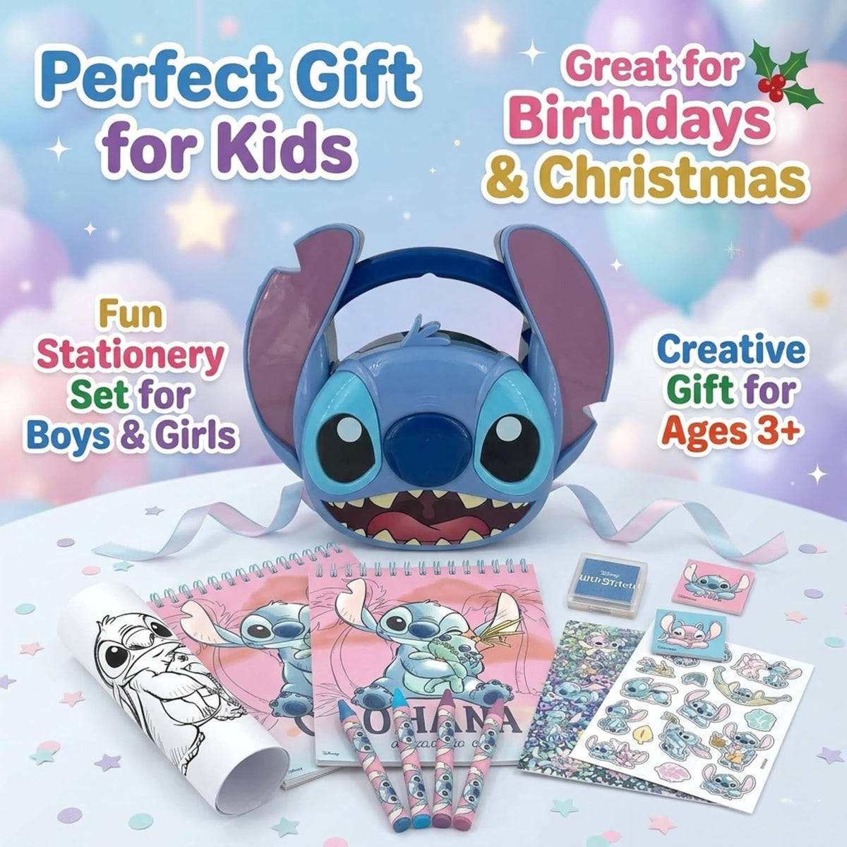 Disney Stitch 3D Stationery Case Set 12Pcs