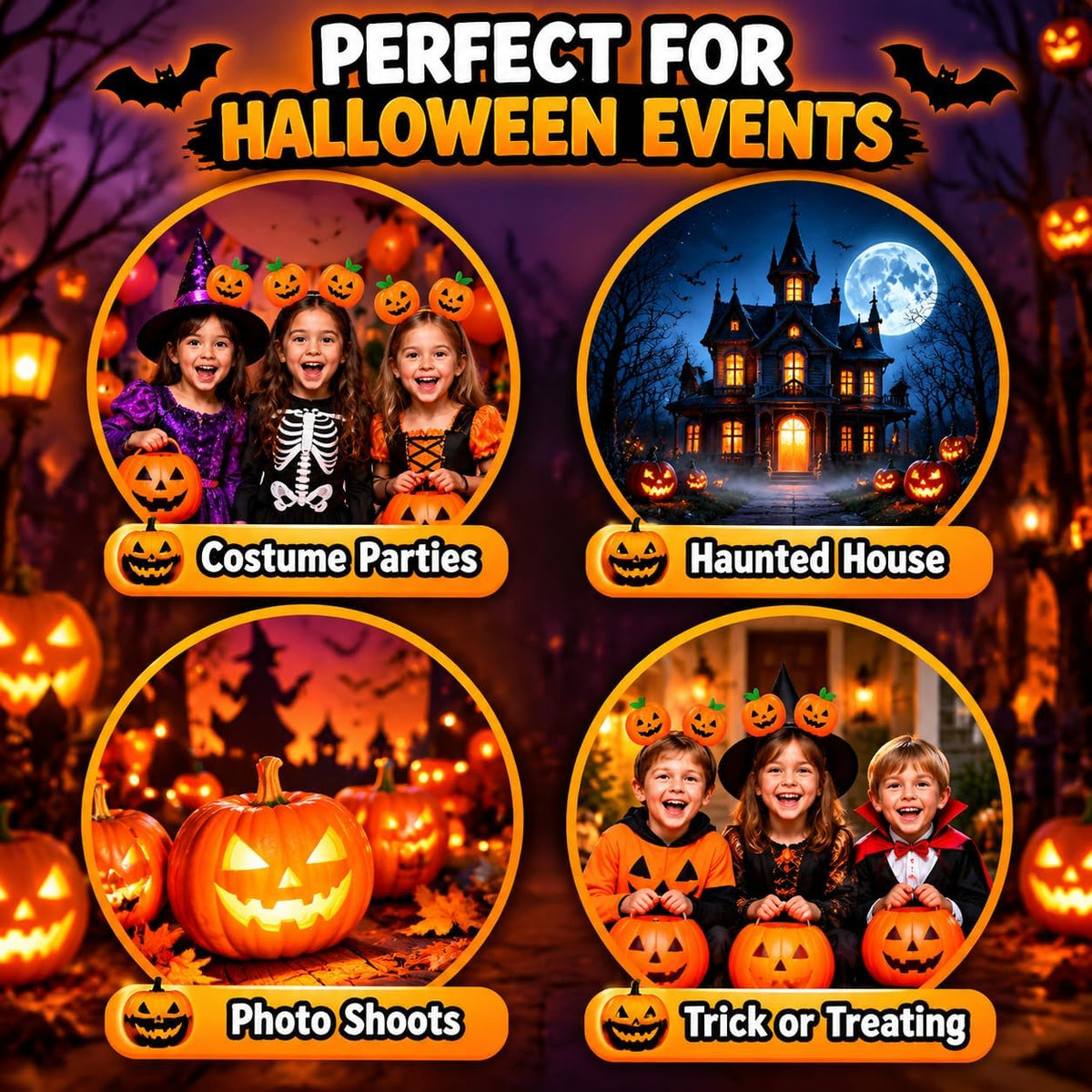 19cm Halloween Plush Pumpkin Headband