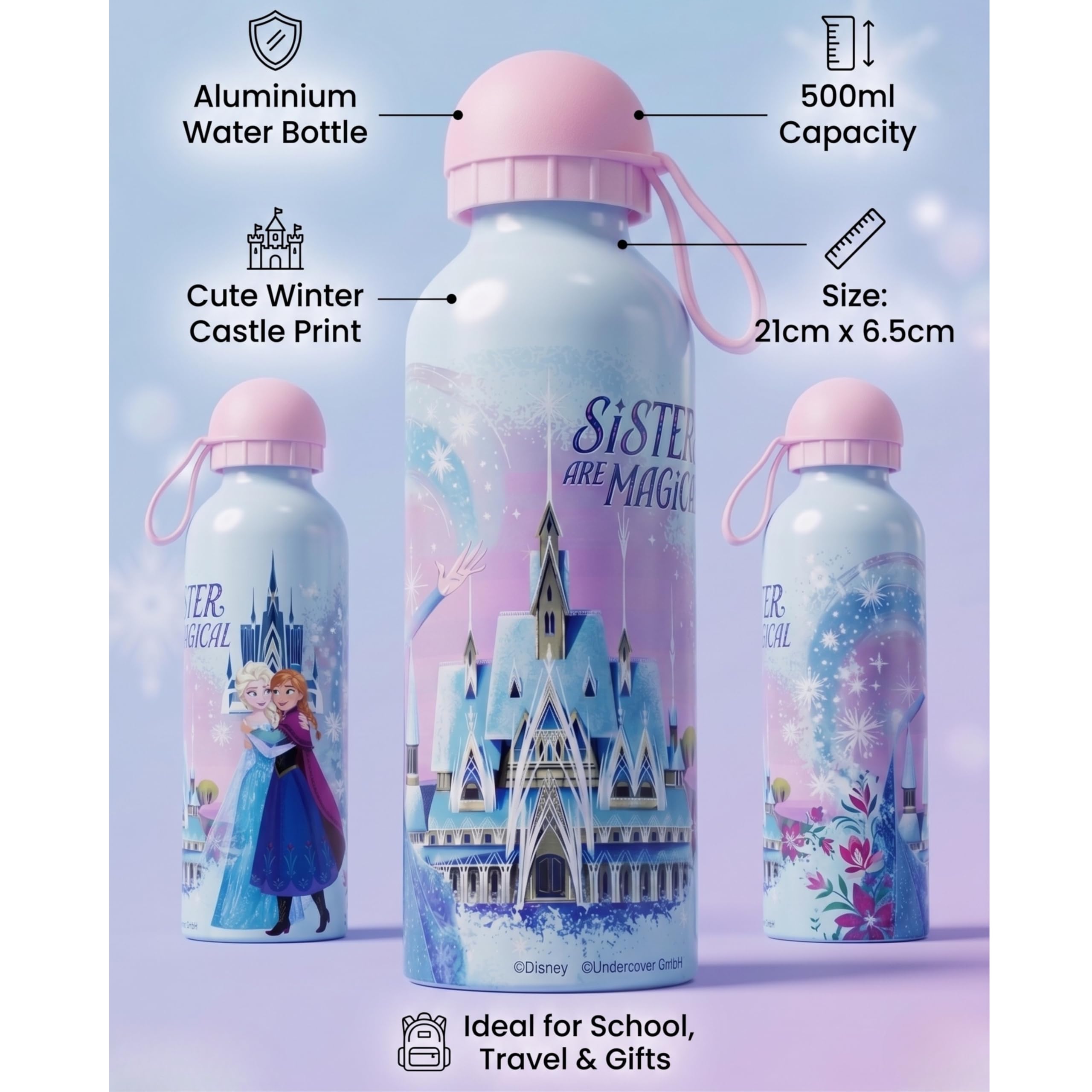 Disney Frozen Aluminium Water Bottle 500ml