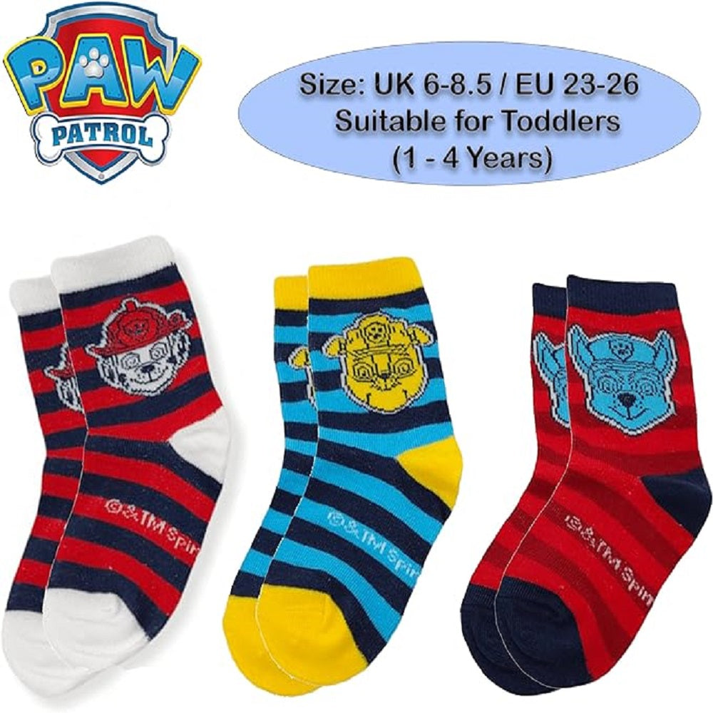 Paw Patrol Socks 3 Pairs
