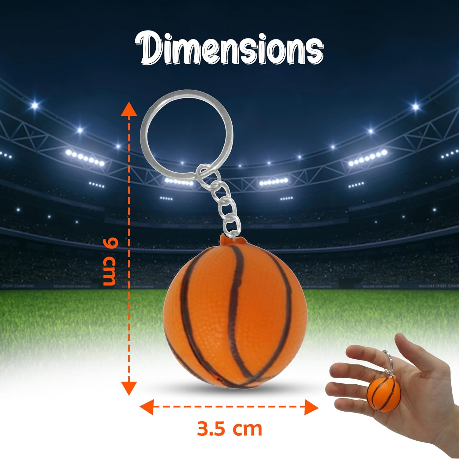 9cm Foam Sports Ball Keyring