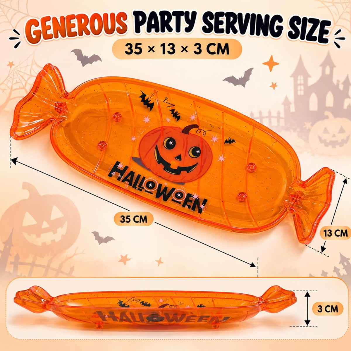 Halloween Candy Plate Orange 35cm