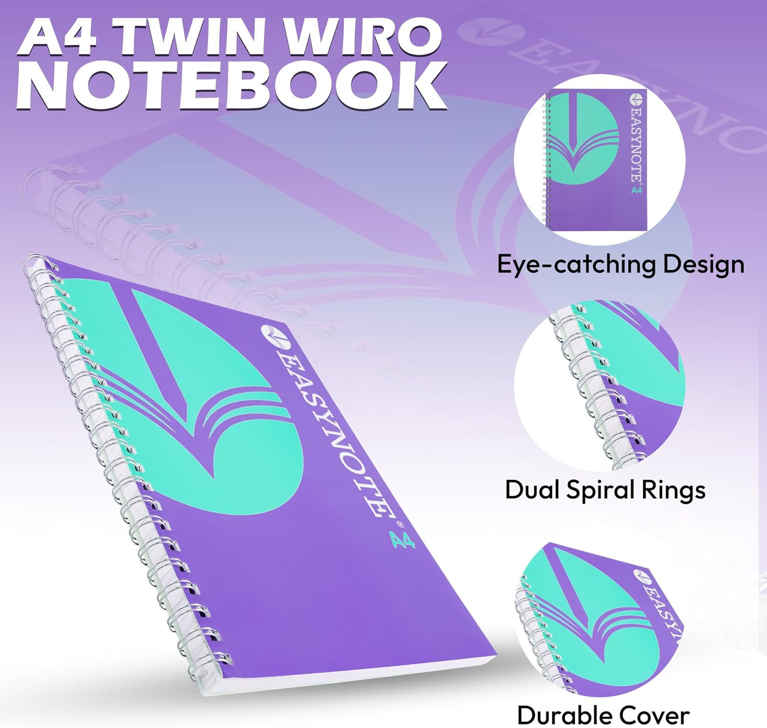 Ruled Notebook with 180 Pages of 80gsm, Size 30cm