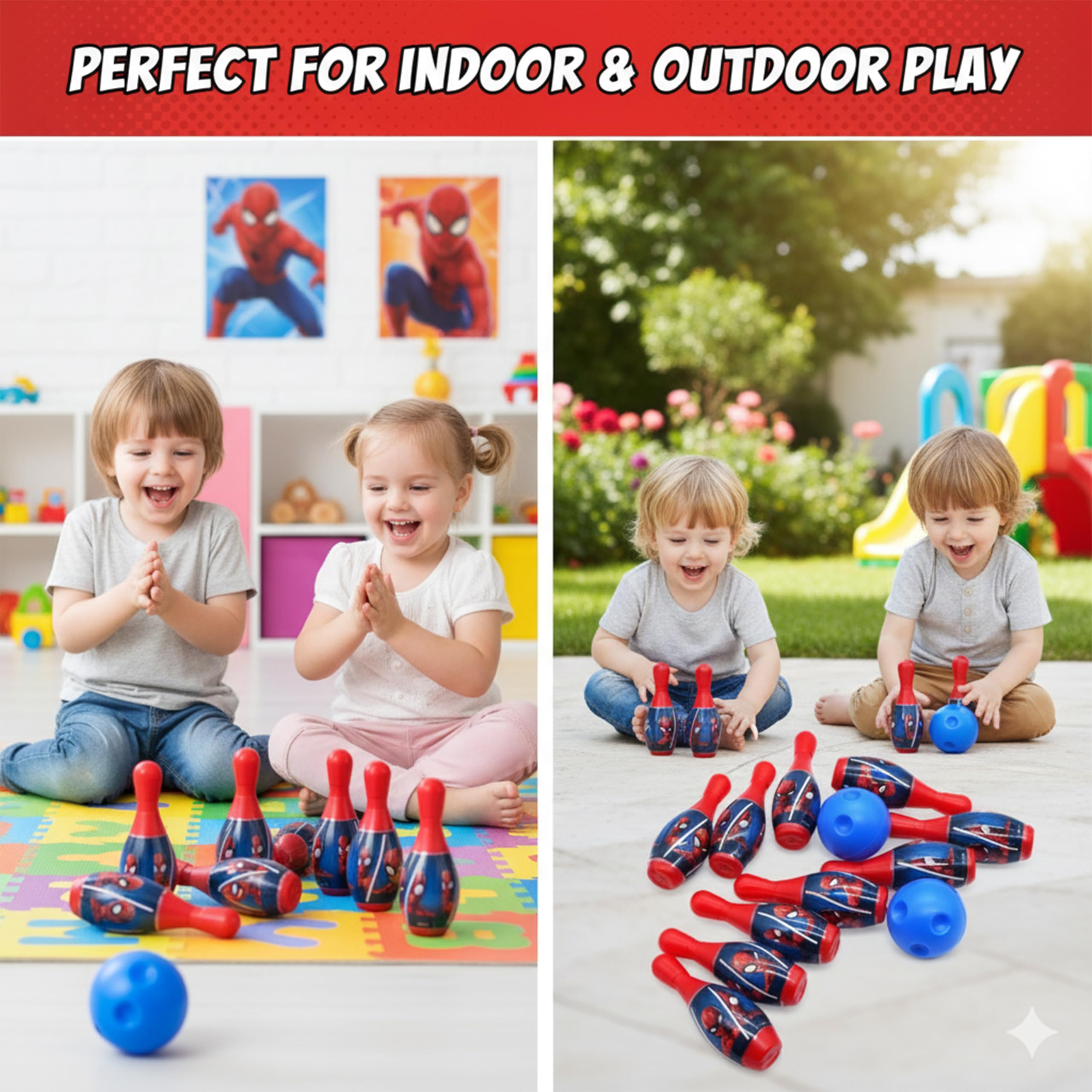 11cm Kids Mini Bowling Toy Set - 10 Pins & 2 Balls