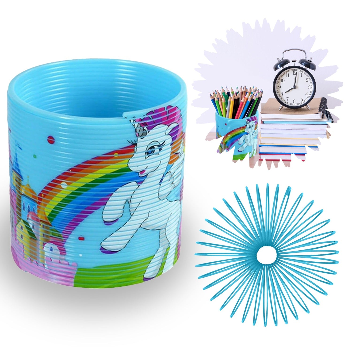 6.5cm Unicorn Rainbow Spring Toy - Assorted