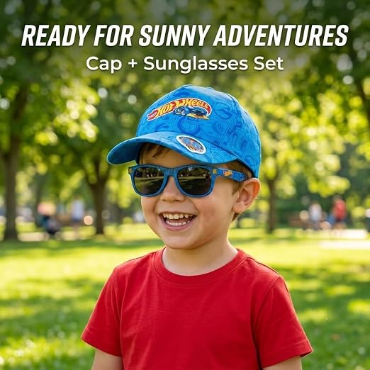 2pcs Kids Cap & Sunglasses Set