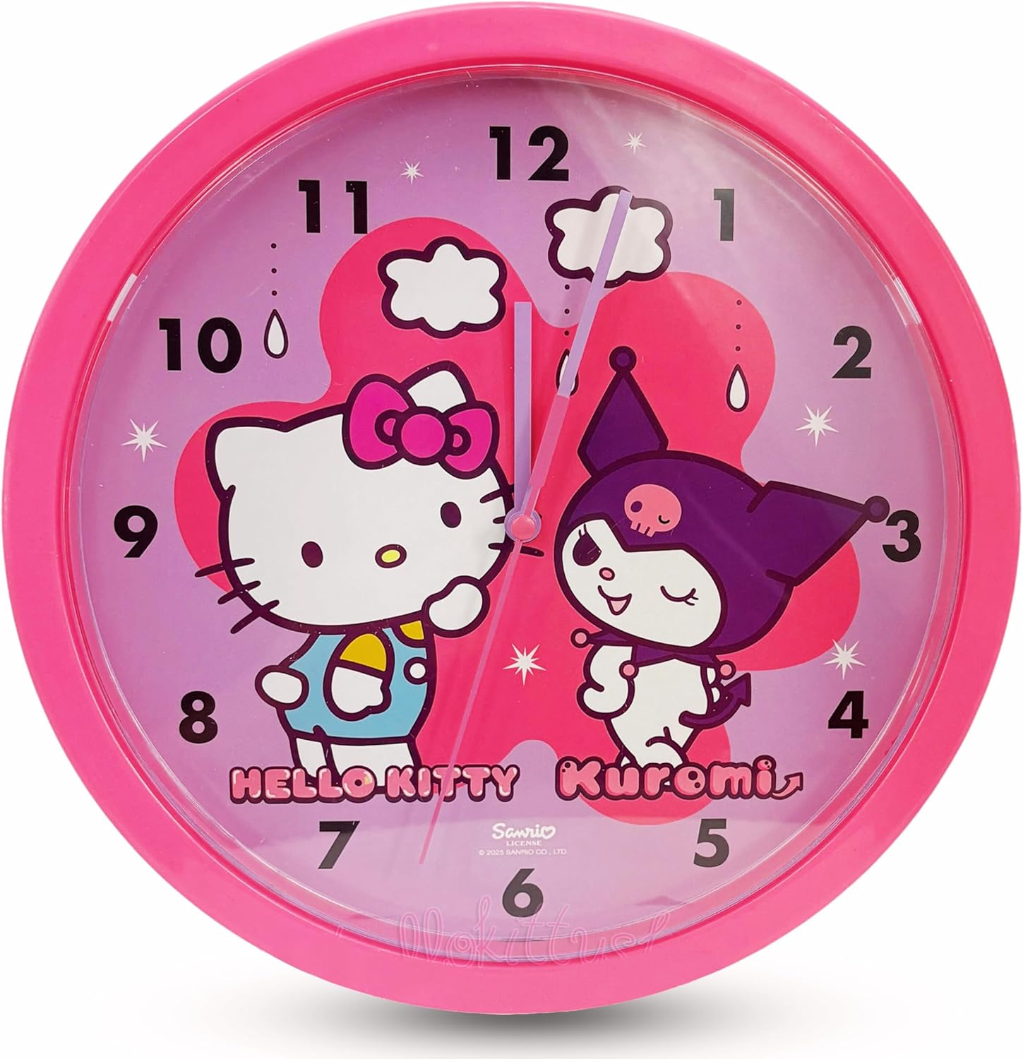 Kids Round Wall Clock 25cm - Hello Kitty