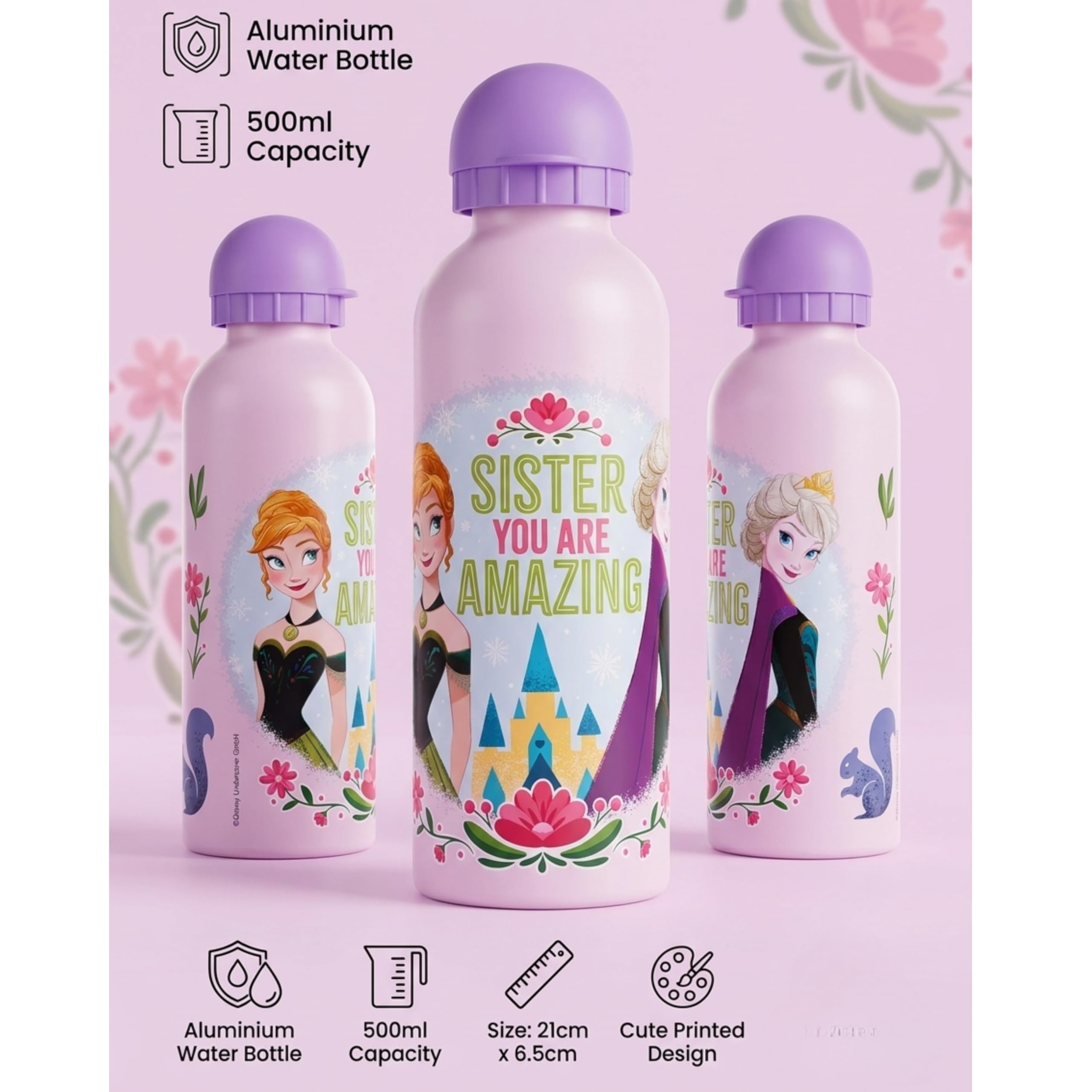 Disney Frozen Aluminium Water Bottle 500ml