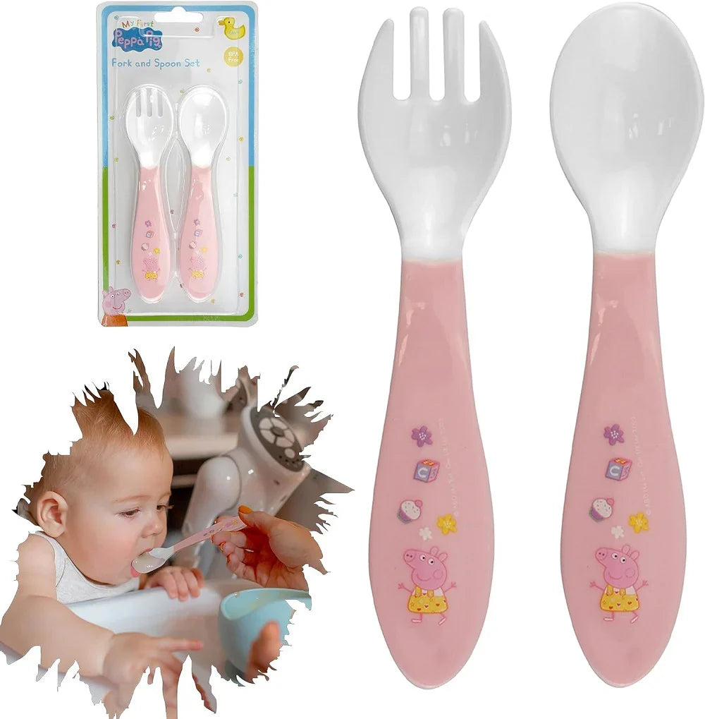 Peppa Pig Kids Licensed Peppa Pig Cutlery Set 6+M