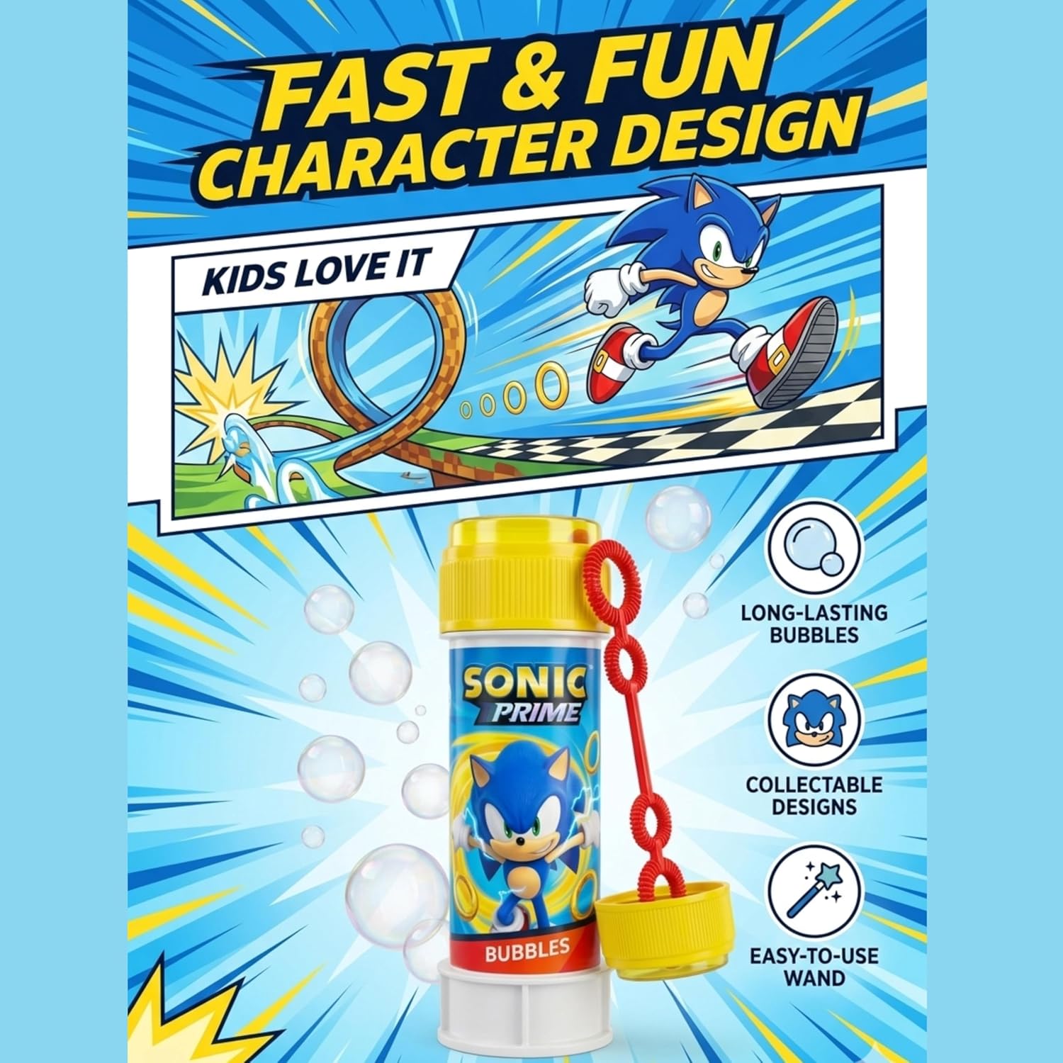 Sonic 12Pcs Bubble Tubes with Wand