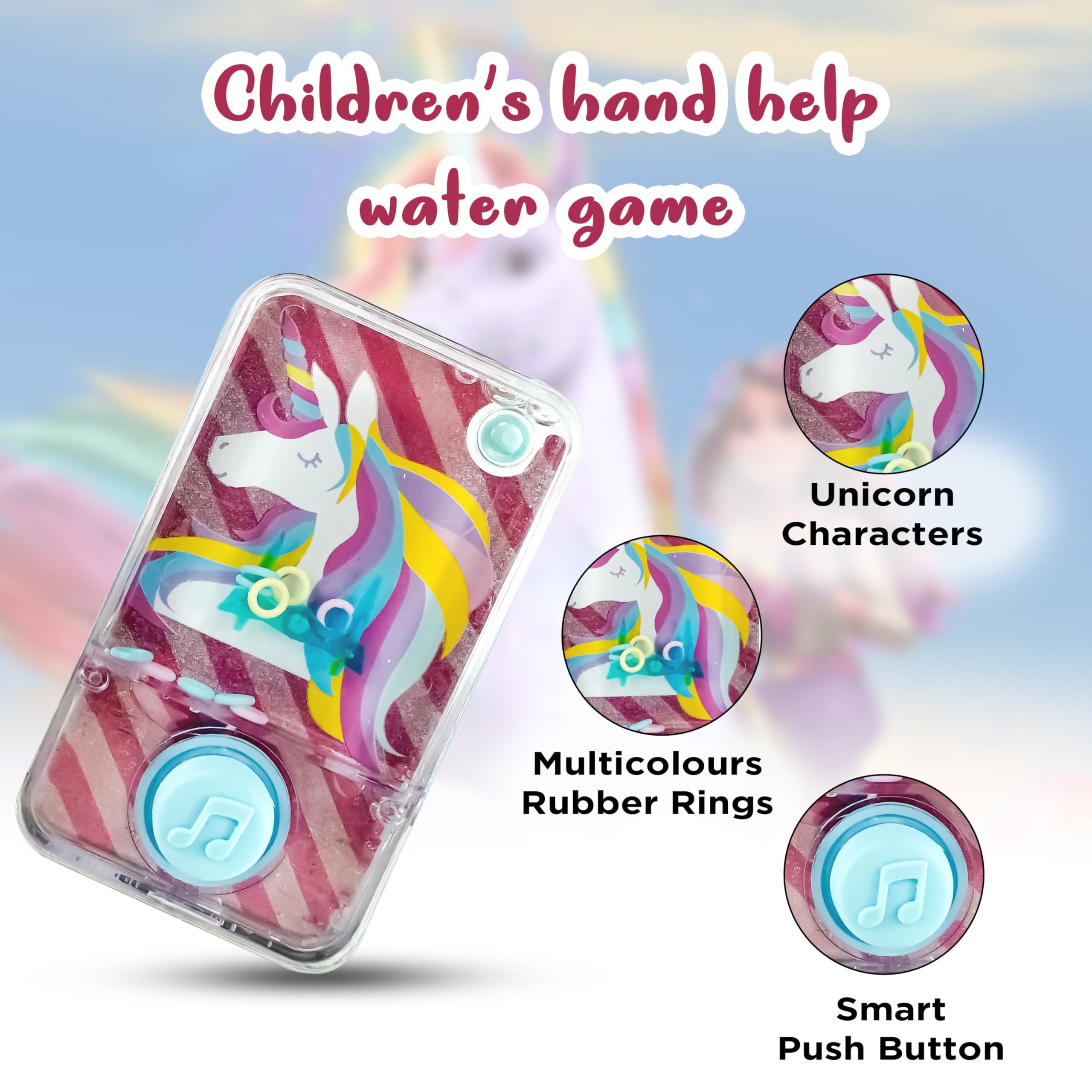 Water Ring Toss Game for Kids, Unicorn Water Hoop Toy