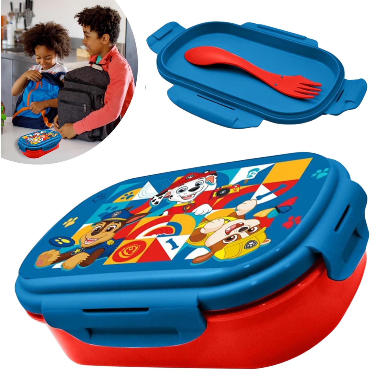 Kids BPA Free Plastic Lunch Box with Cutlery - Assorted