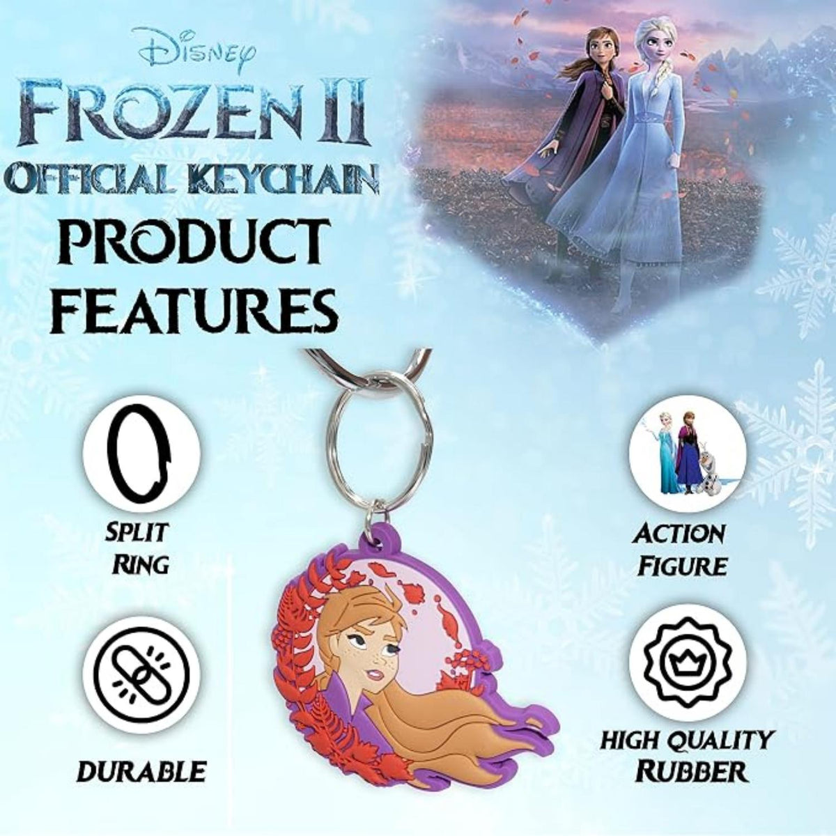 Disney Anna Kids Licensed Disney Frozen Keyring 2D Keychain – view 2