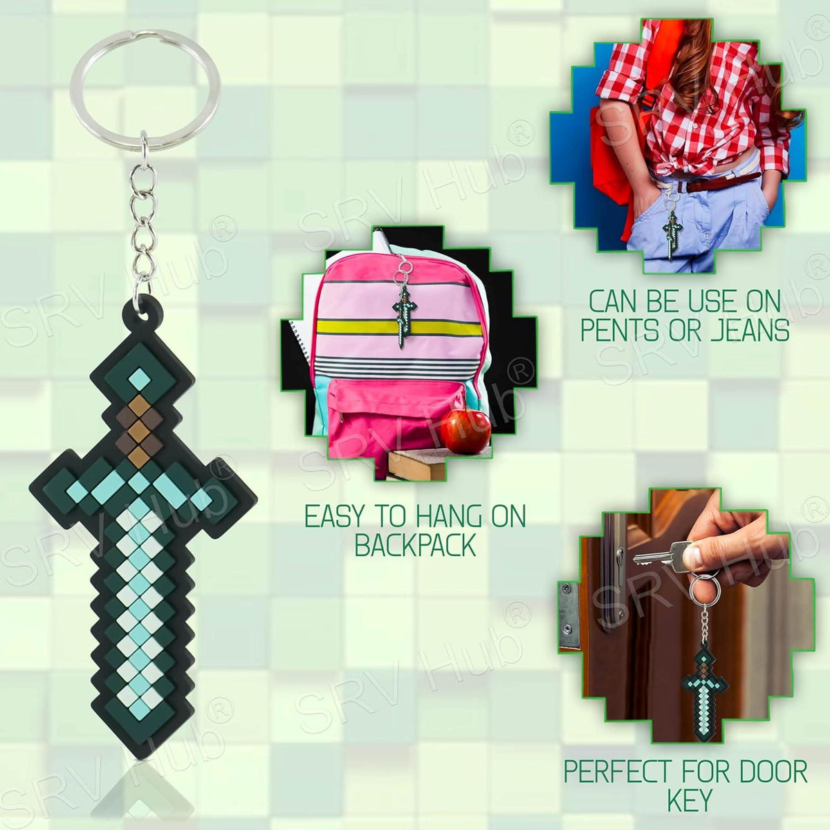 Sword Kids Licensed Soft PVC Minecraft Key Chain – view 2