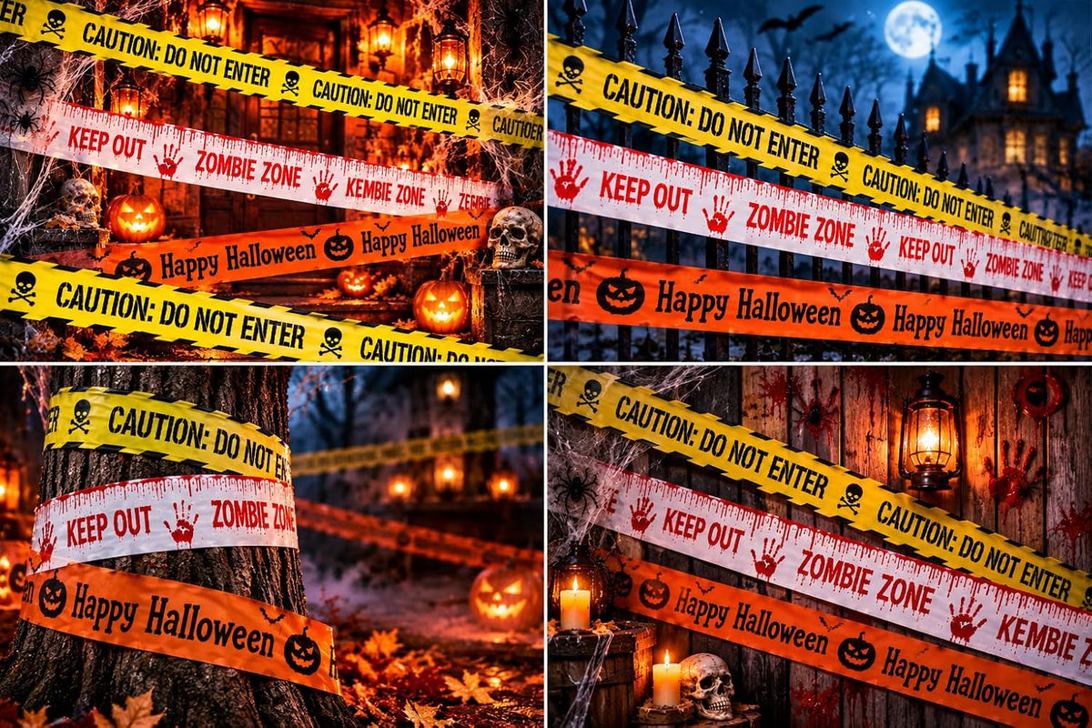 Halloween Fright Caution Tapes 3M x 6.5CM Each Spooky Party Decoration