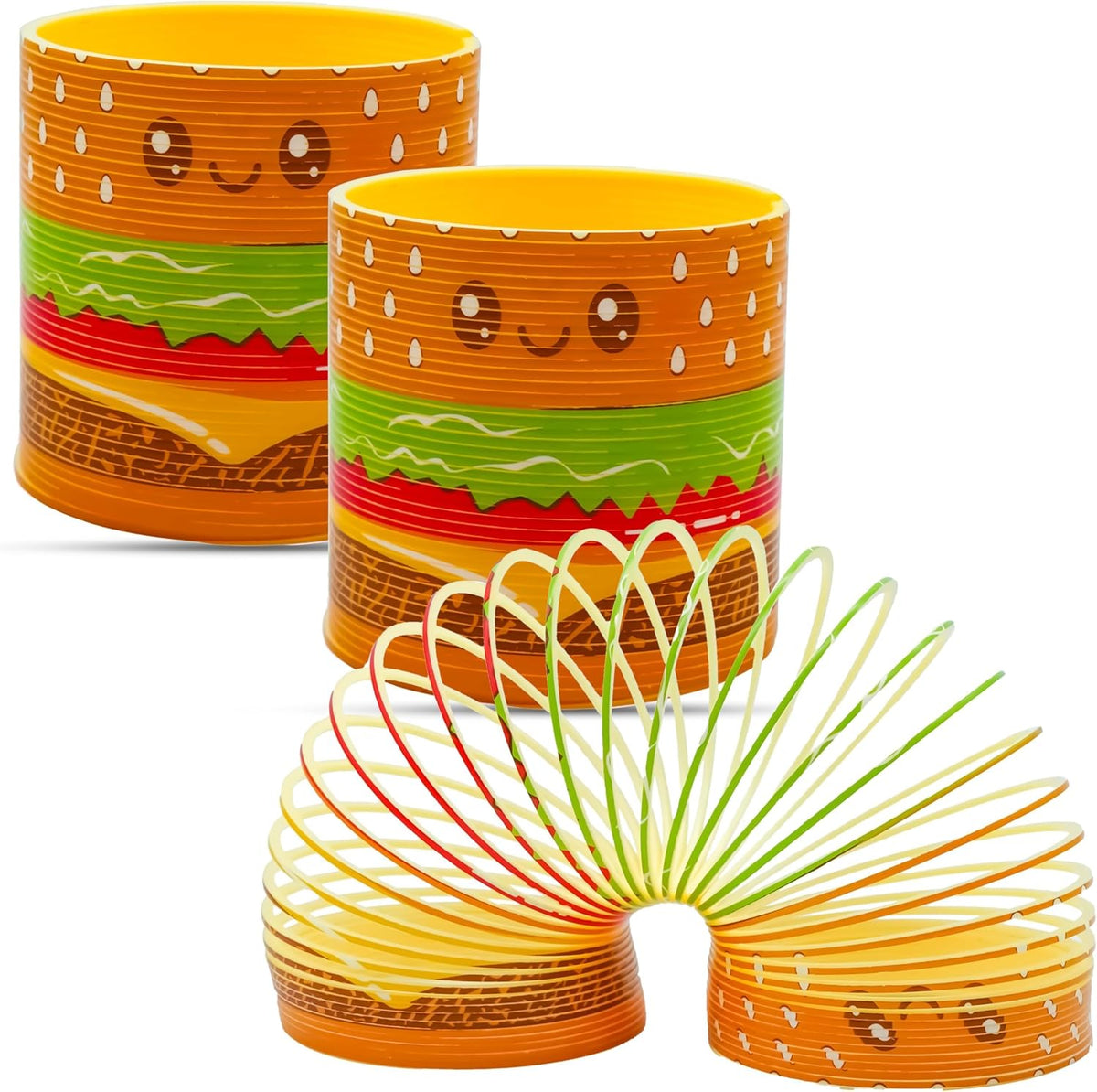 Stitch and Spring Toy Set, 2x Licensed Plastic Coil Toys for Kids - Multiple Designs
