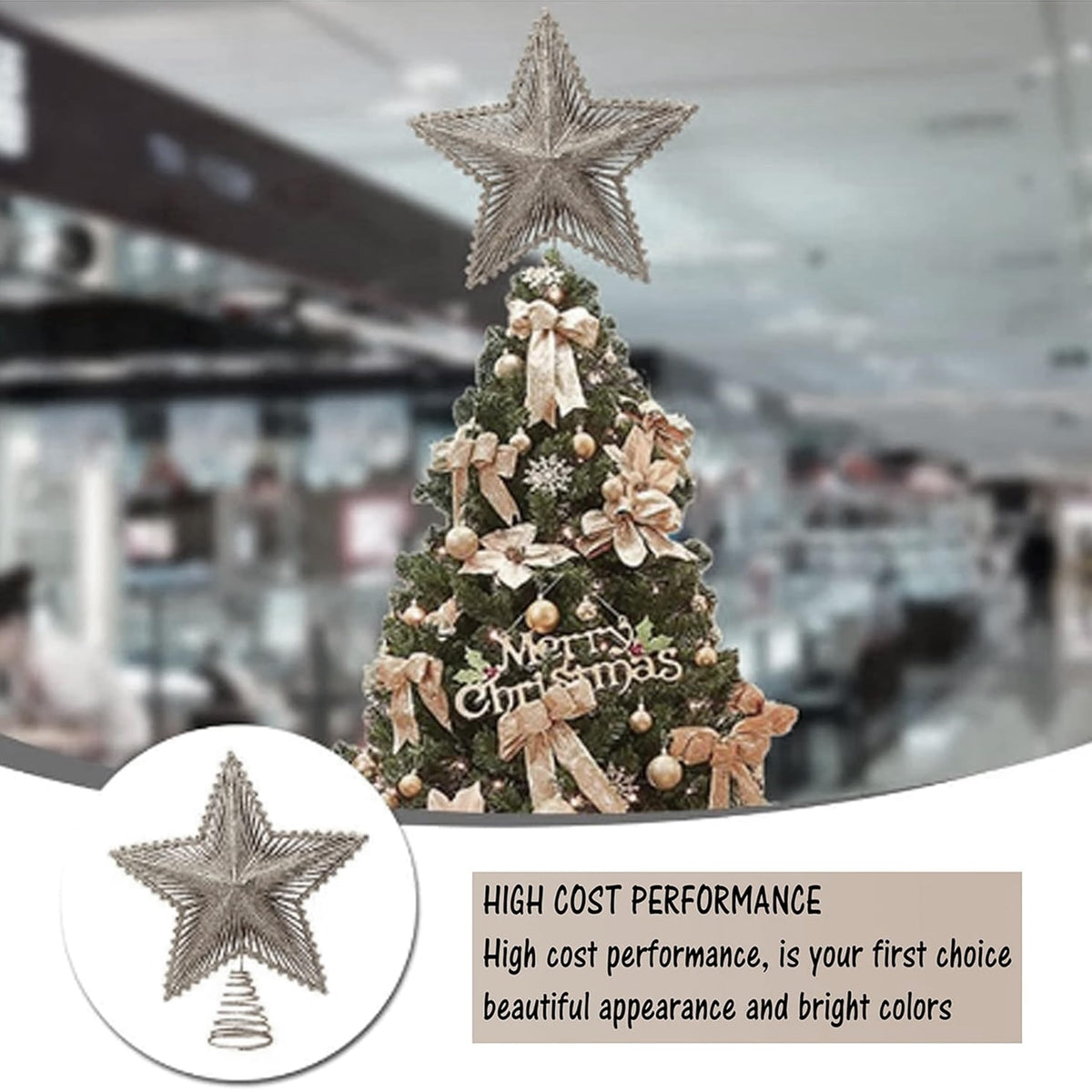 Glitter Star Christmas Tree Topper