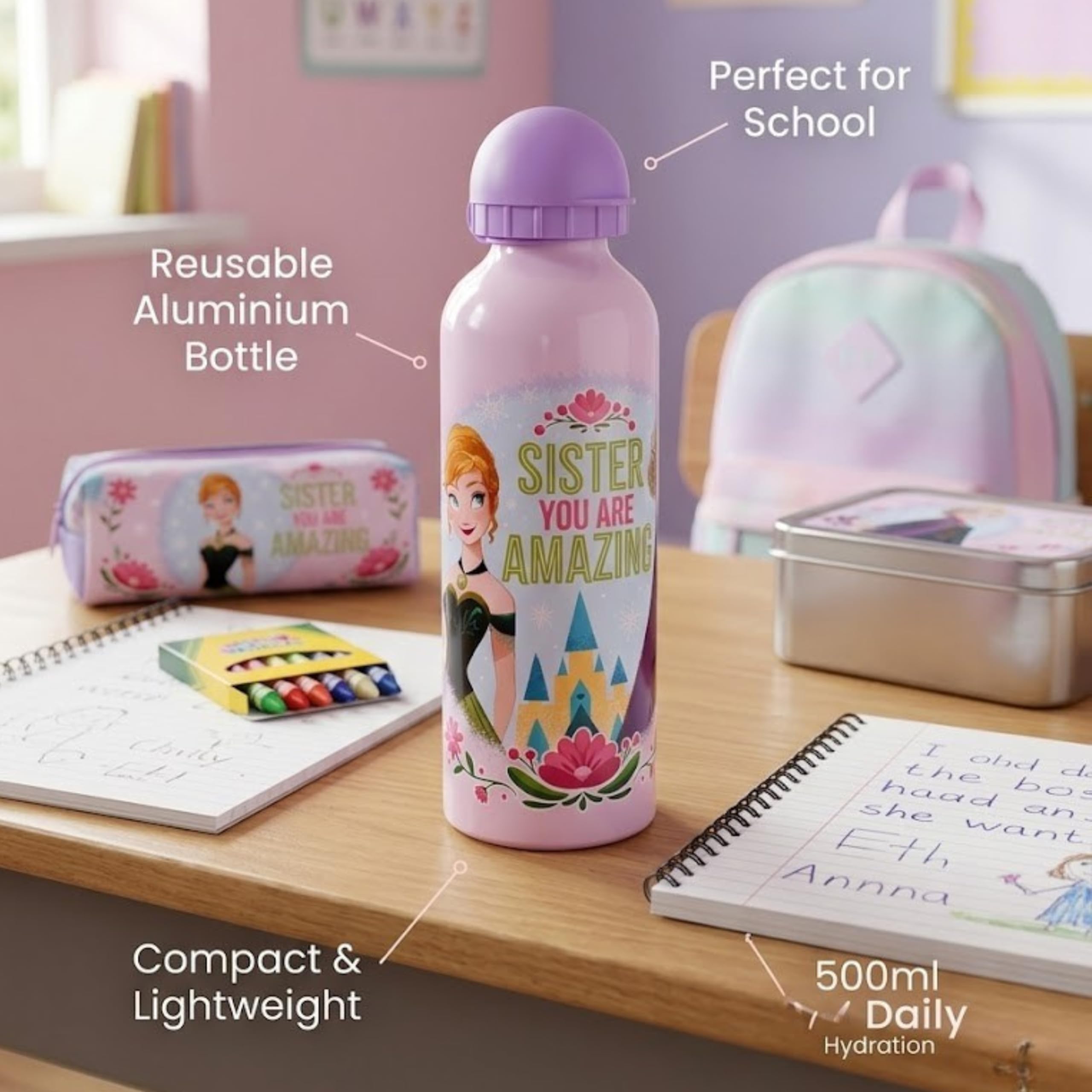 Disney Frozen Aluminium Water Bottle 500ml