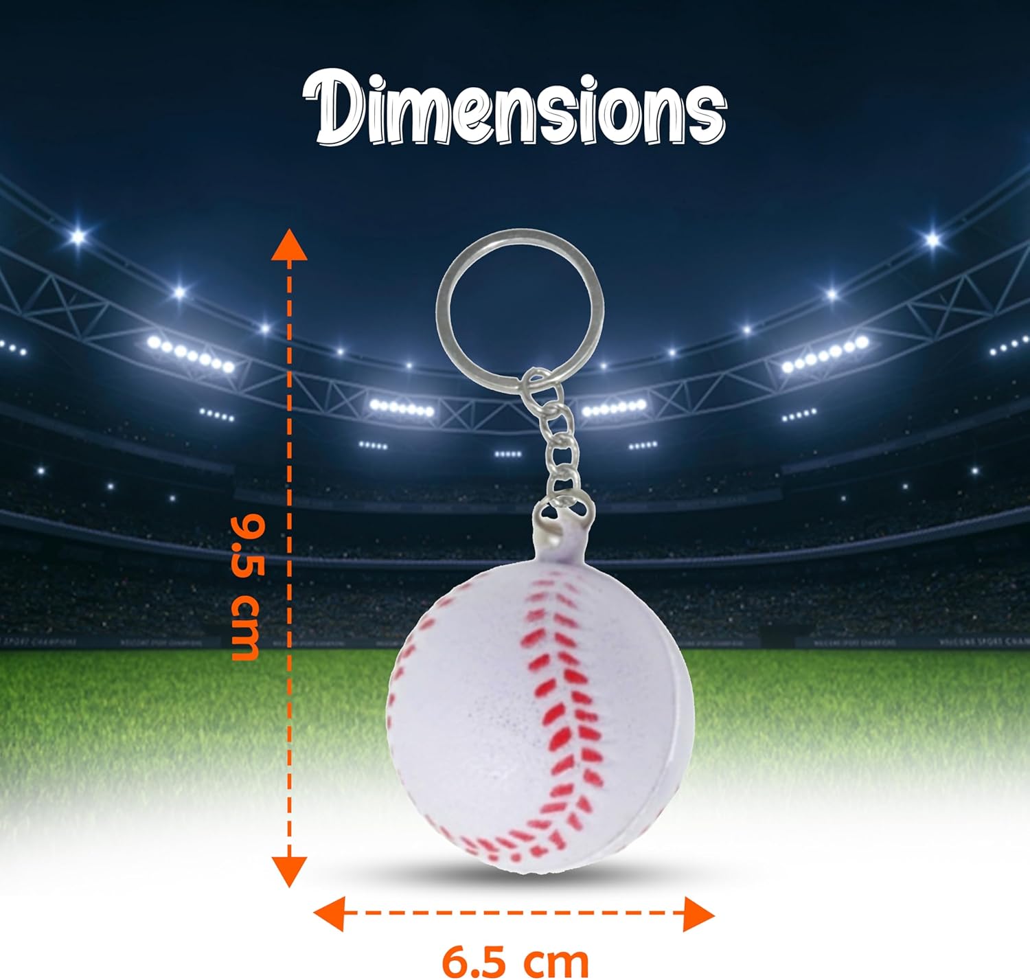 9cm Foam Sports Ball Keyring