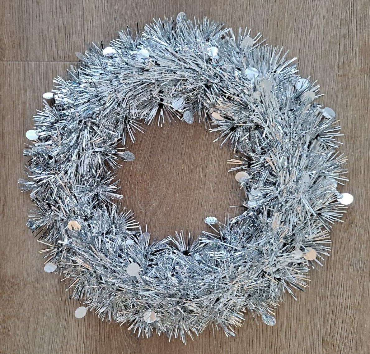 Christmas Home Door Tinsel Wreath 21cm