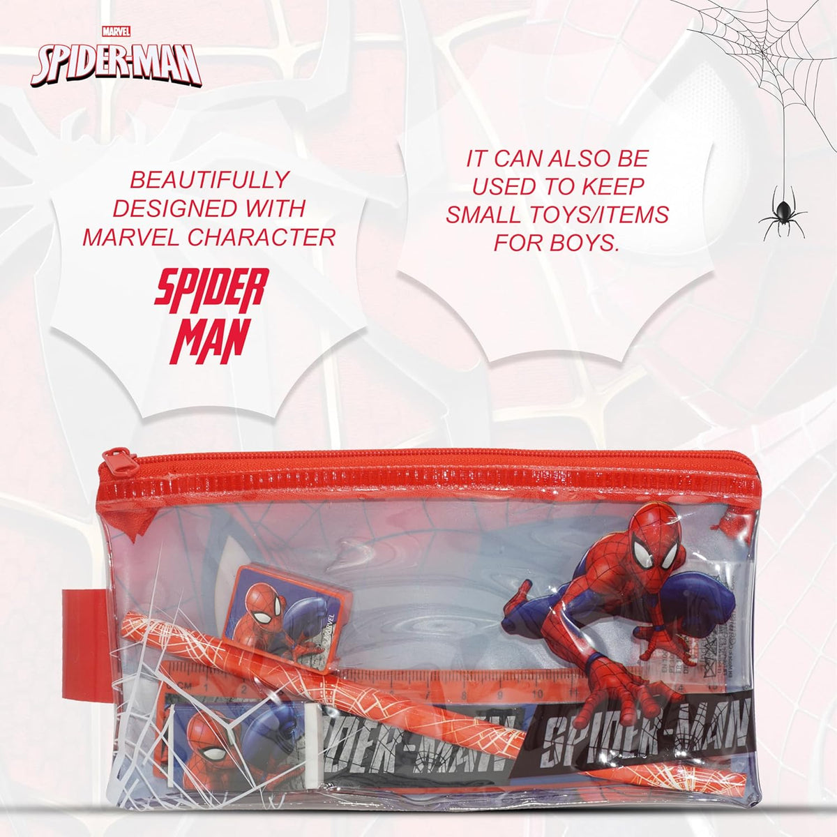 Spider-Man Kids Licensed 5 Piece Stationery Set with Pencil Case – view 5
