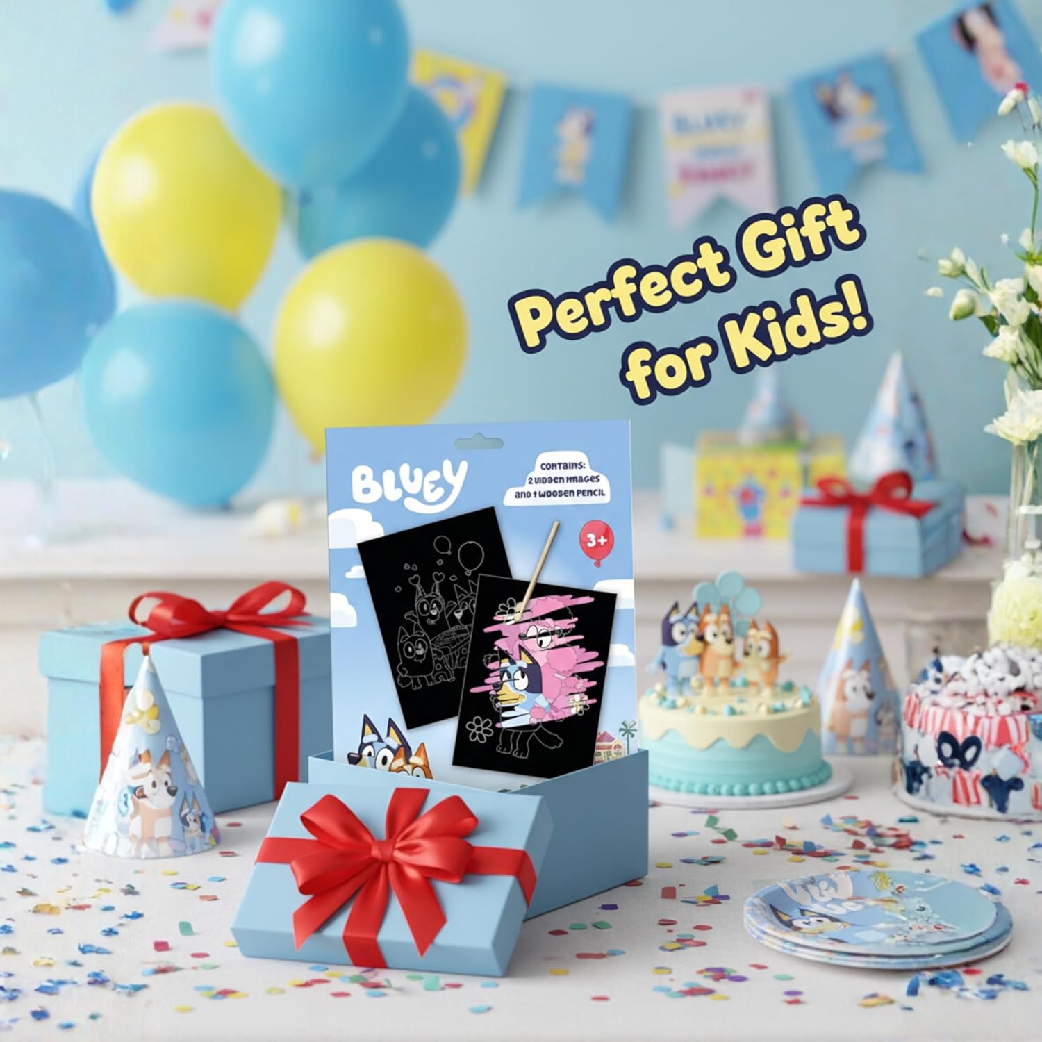 3Pcs Kids Scratch Art Craft Set with Wooden Stylus