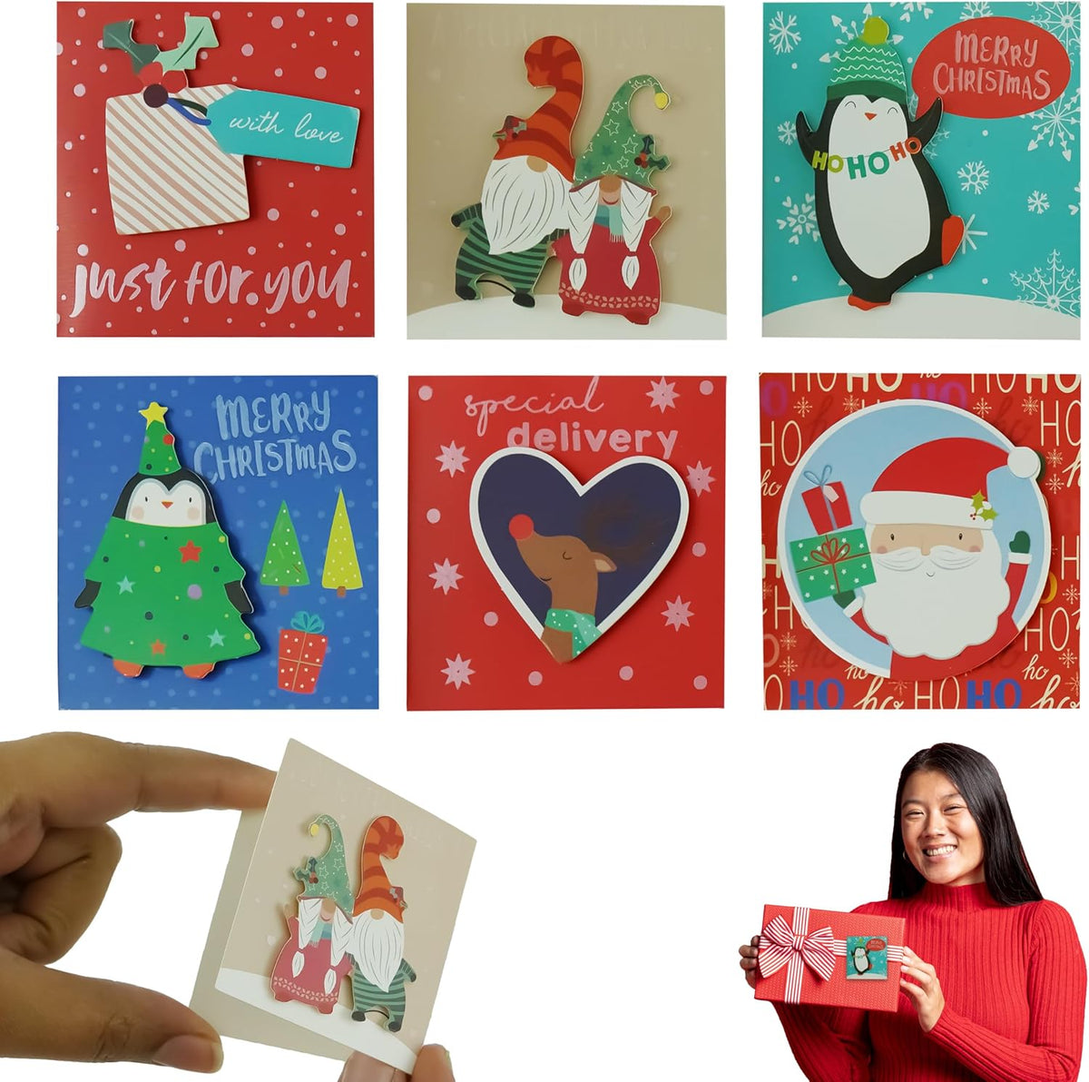 6cm Mini Hand Finished Christmas Gift Tags 18Pcs