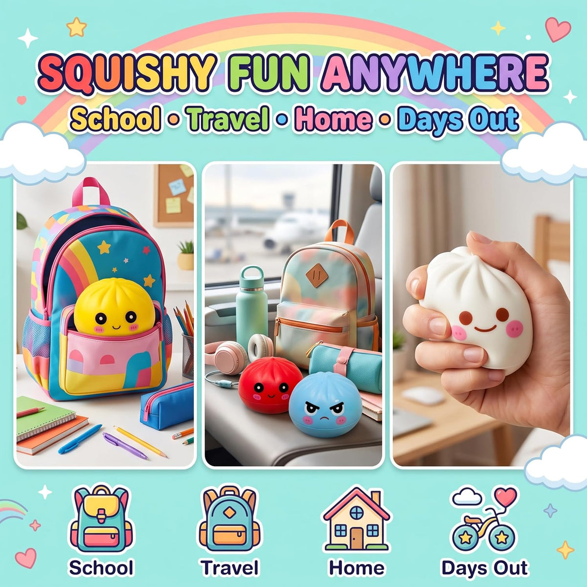 Slow Rise Colourful Squishy Dumpling - 8.5cm