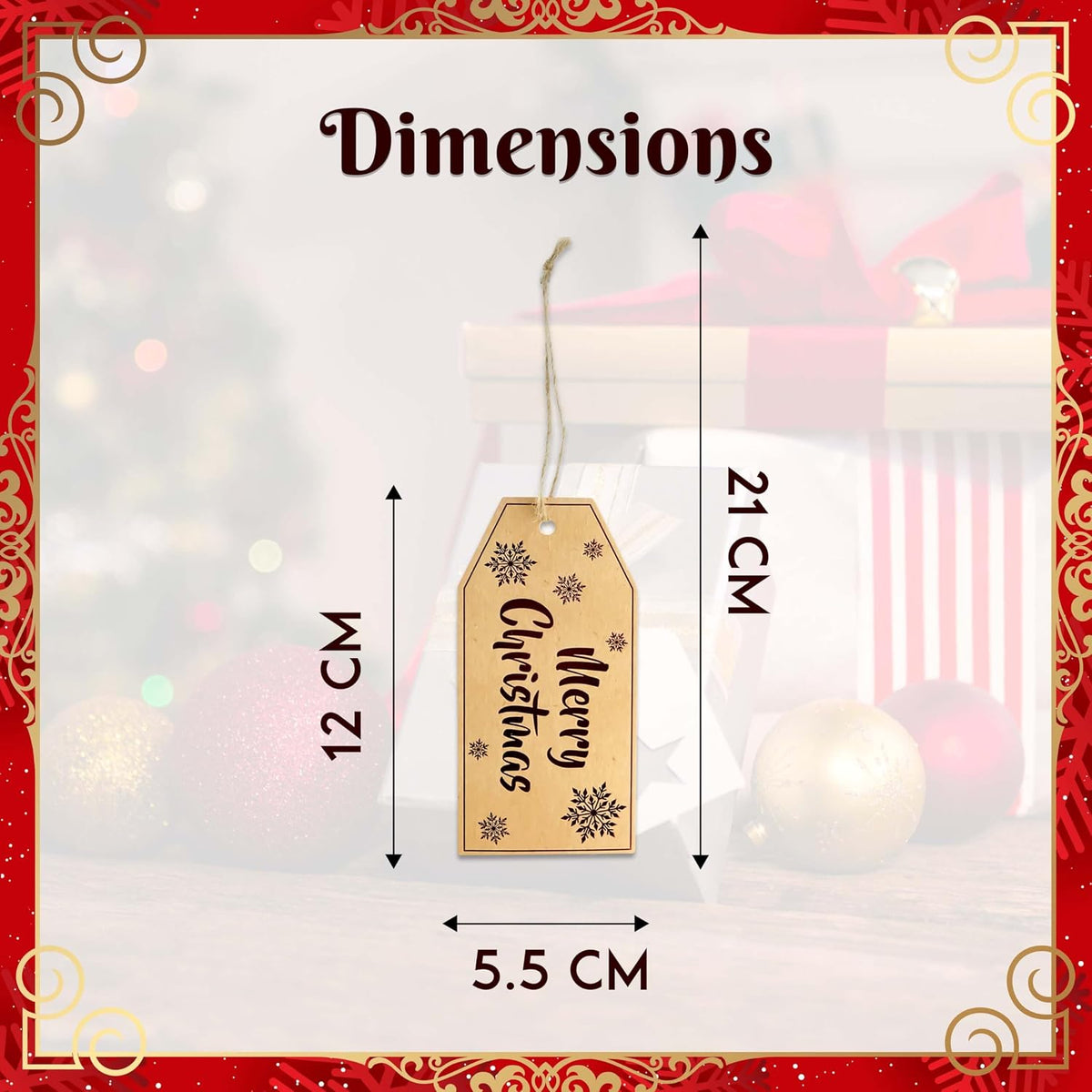 20Pcs Christmas Kraft Gift Tags with Jute String
