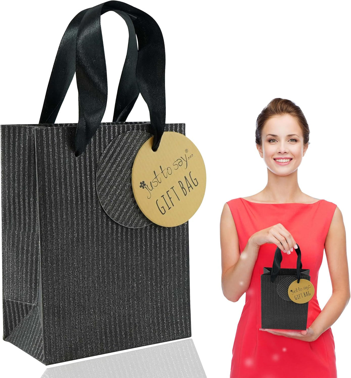 14cm Small Glittery Gift Bag with Handles