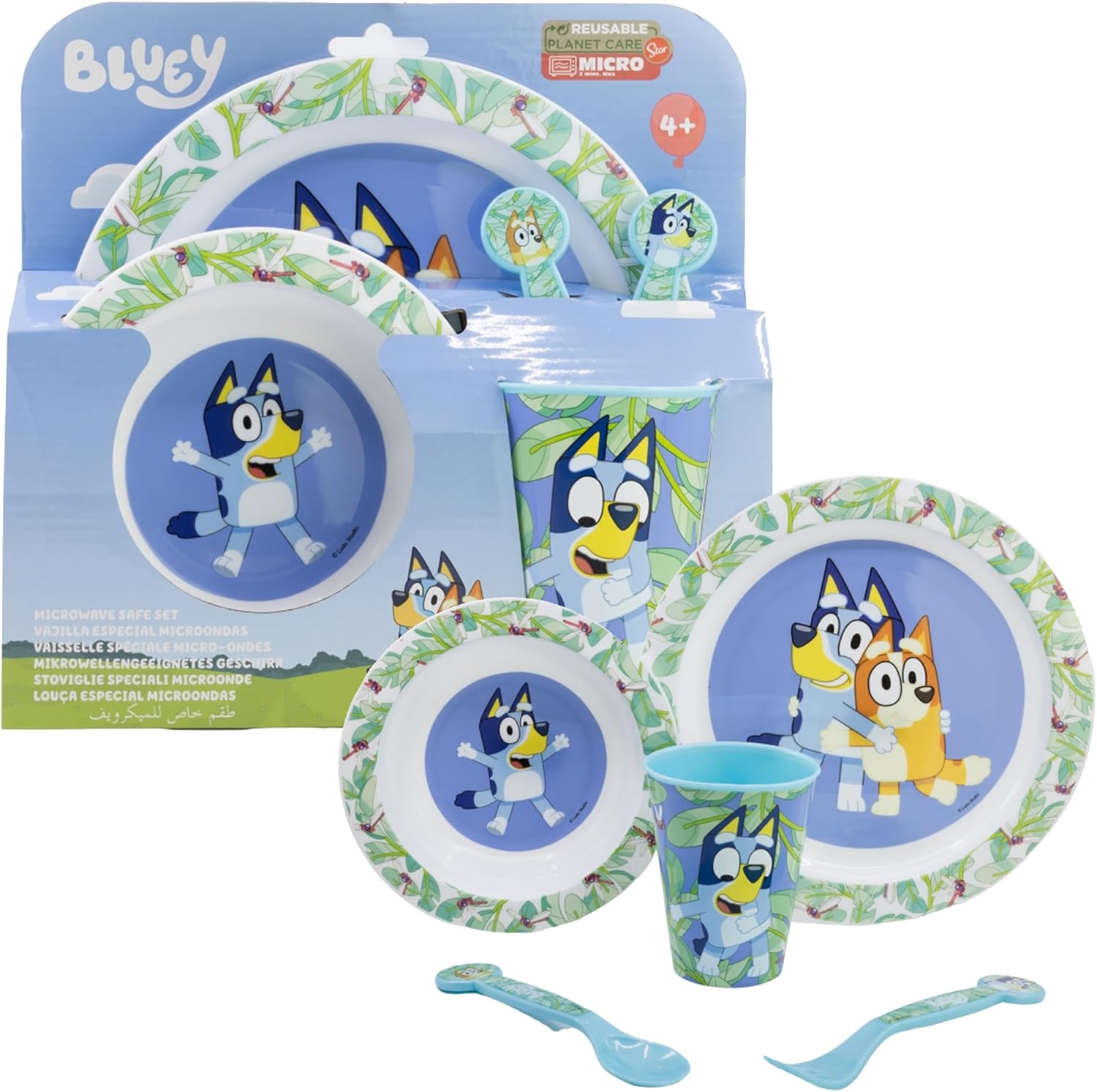 5PC Kids Cartoon Reusable Dinnerware Set