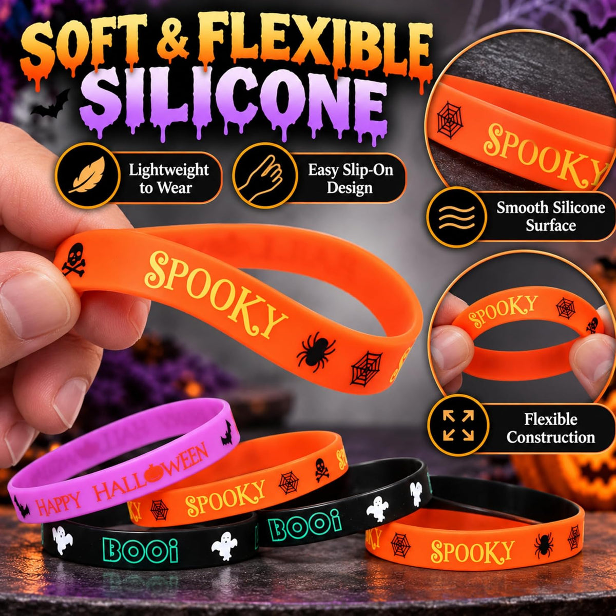 Halloween 5x Bracelets Set for Kids & Adults