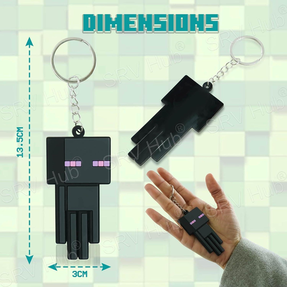 Minecraft Enderman Kids Licensed Soft PVC Minecraft Key Chain – view 5