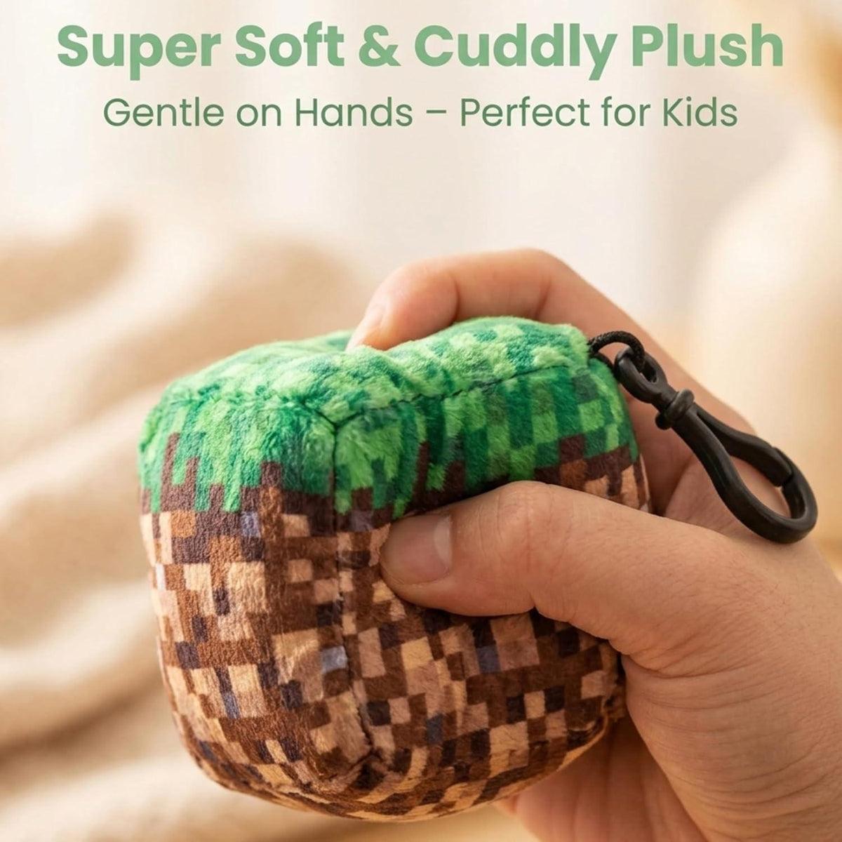 Minecraft Earth Kids Licensed Minecraft Plush Cube Clip-On Keychain – view 5