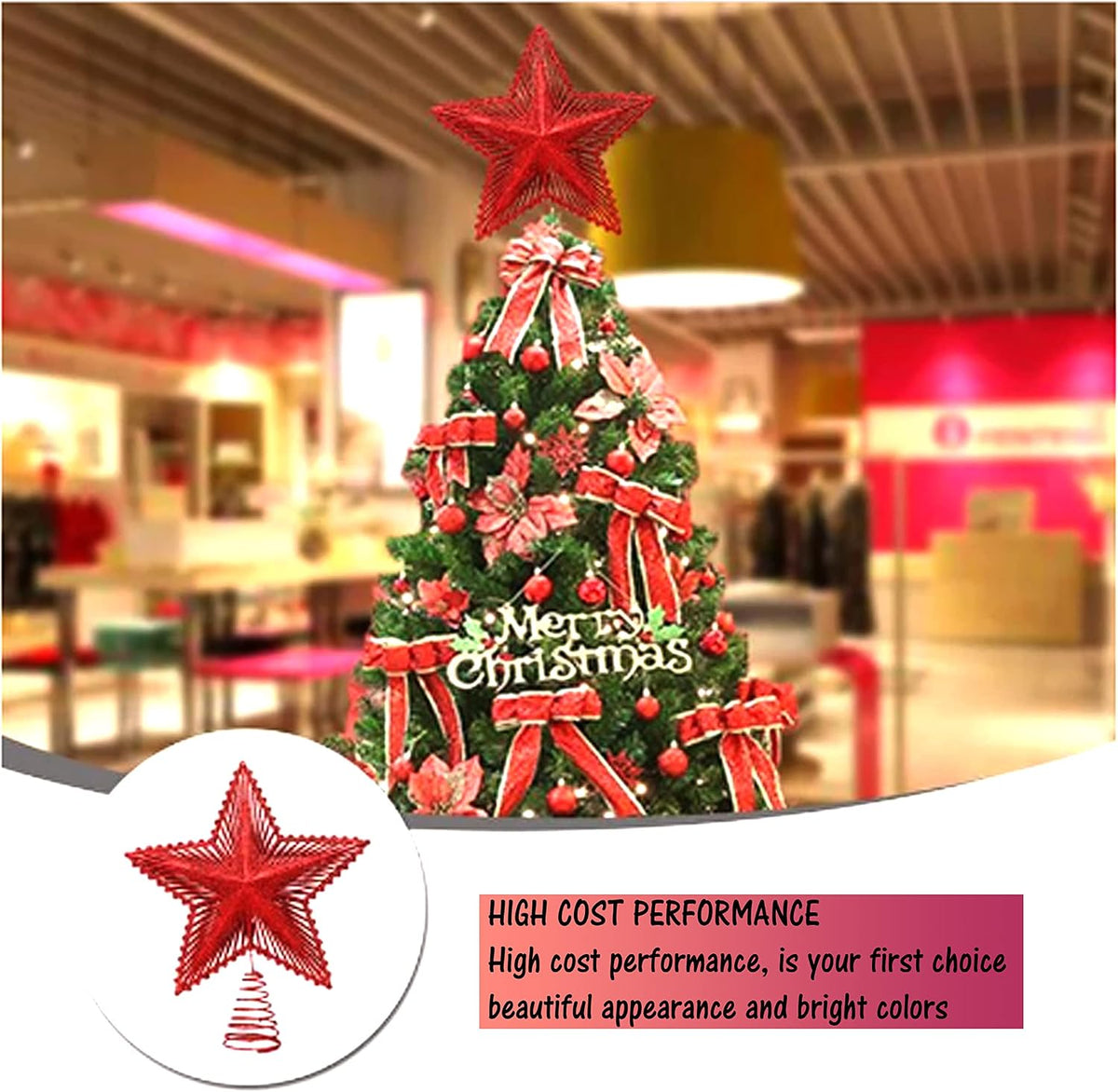 Glitter Star Christmas Tree Topper