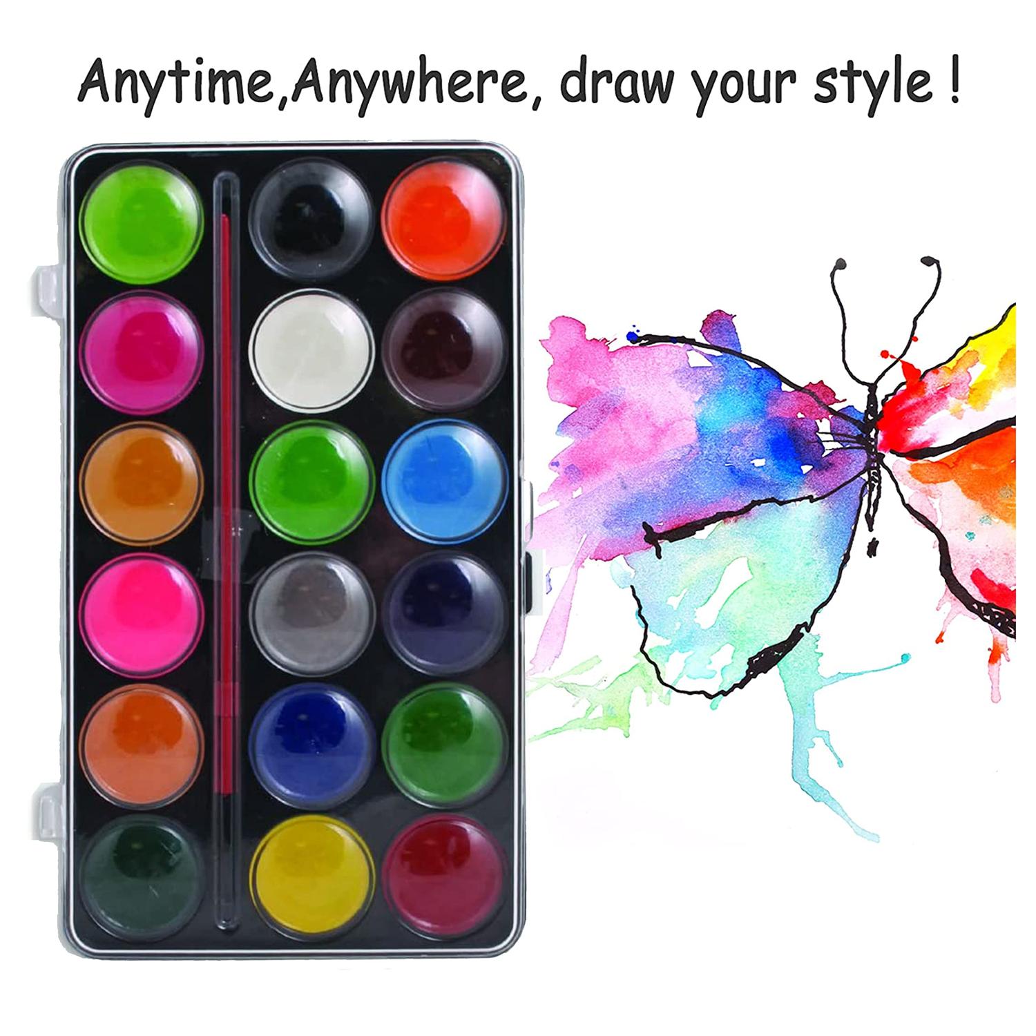Watercolour Paint Set 18 Colours with Brush
