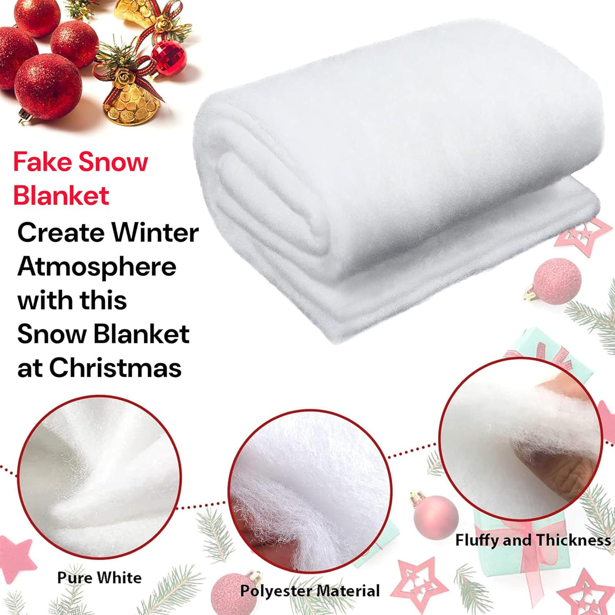 Christmas Artificial Snow Blanket 70 x 50cm