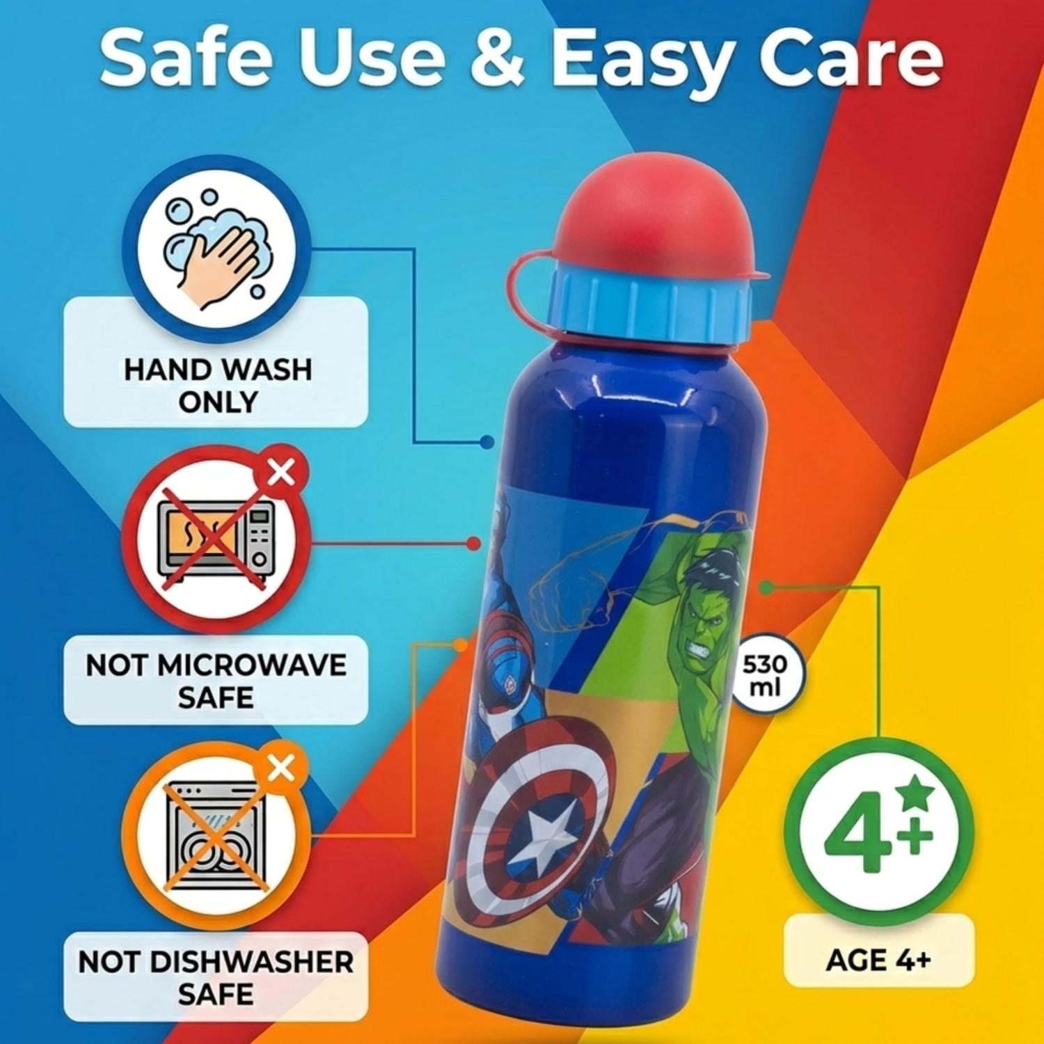 Avengers Kids Licensed Aluminium Water Bottle 530ml – view 8