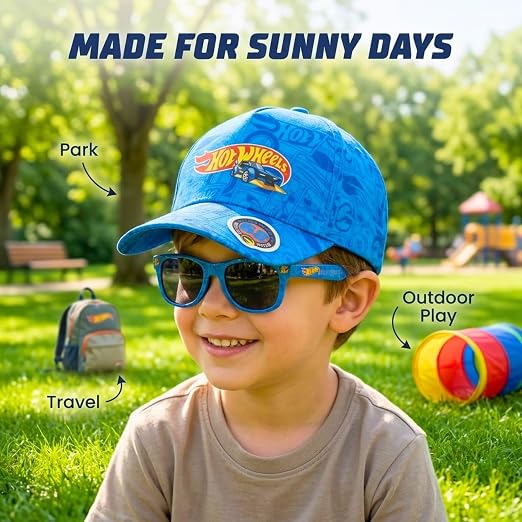 2pcs Kids Cap & Sunglasses Set