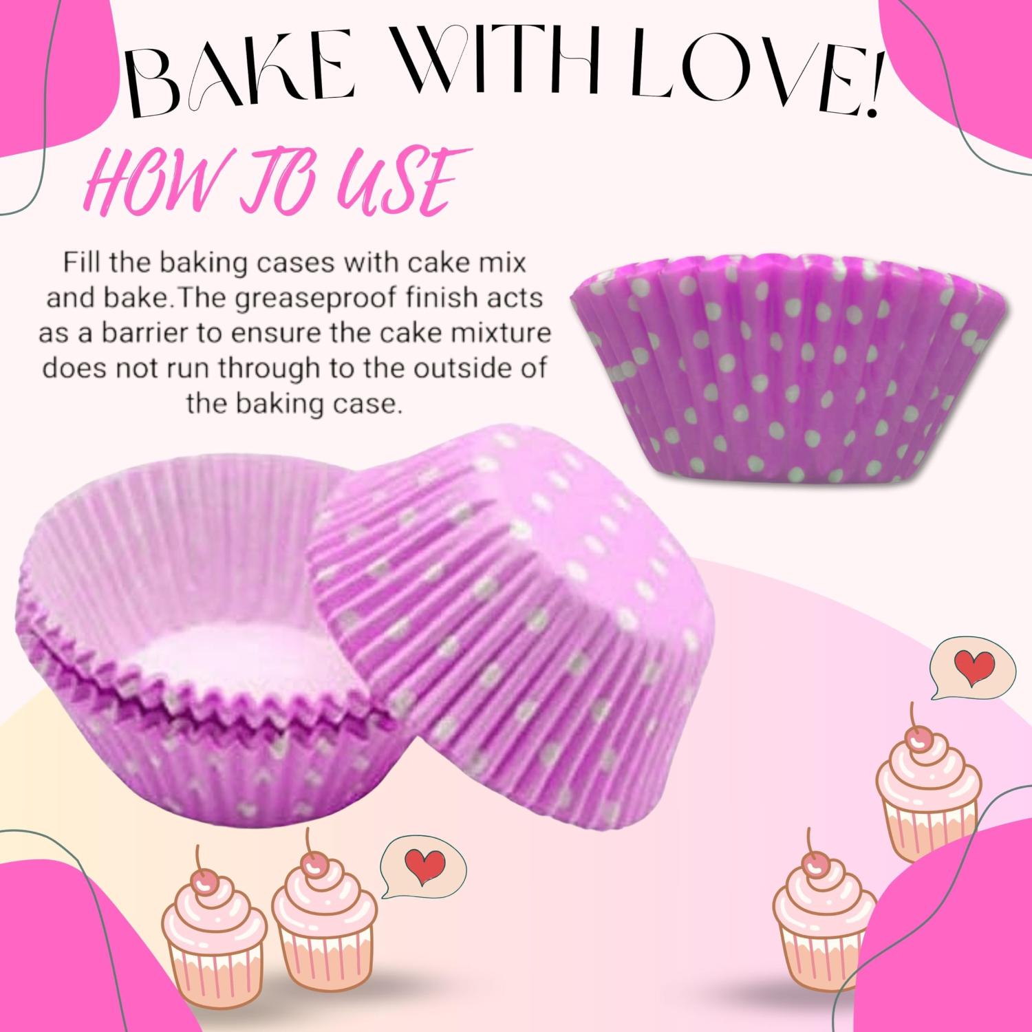 Polka Dot Cupcake Cases Disposable Muffin Baking Cups 72 Pack