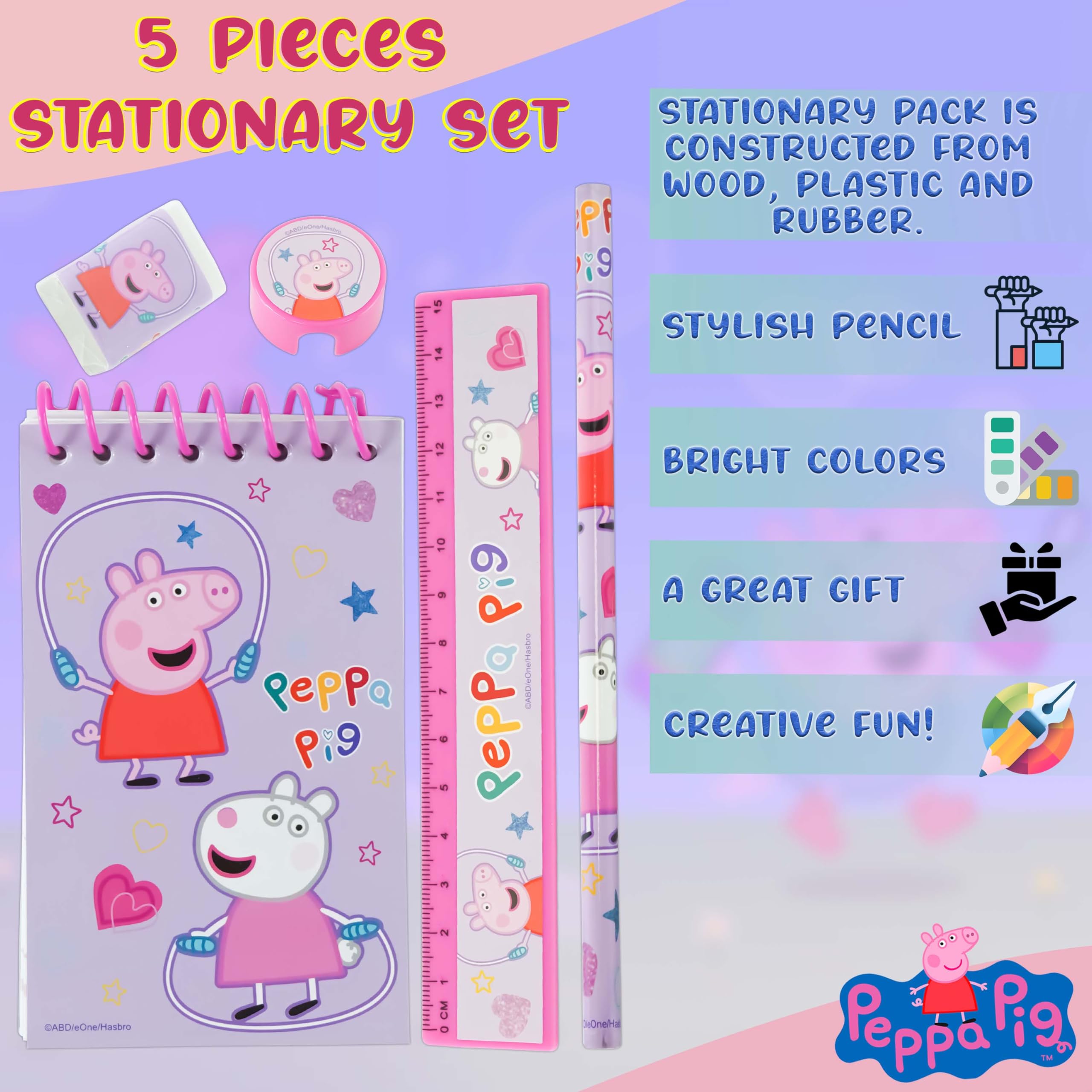 5PCs School Stationery Set - Assorted