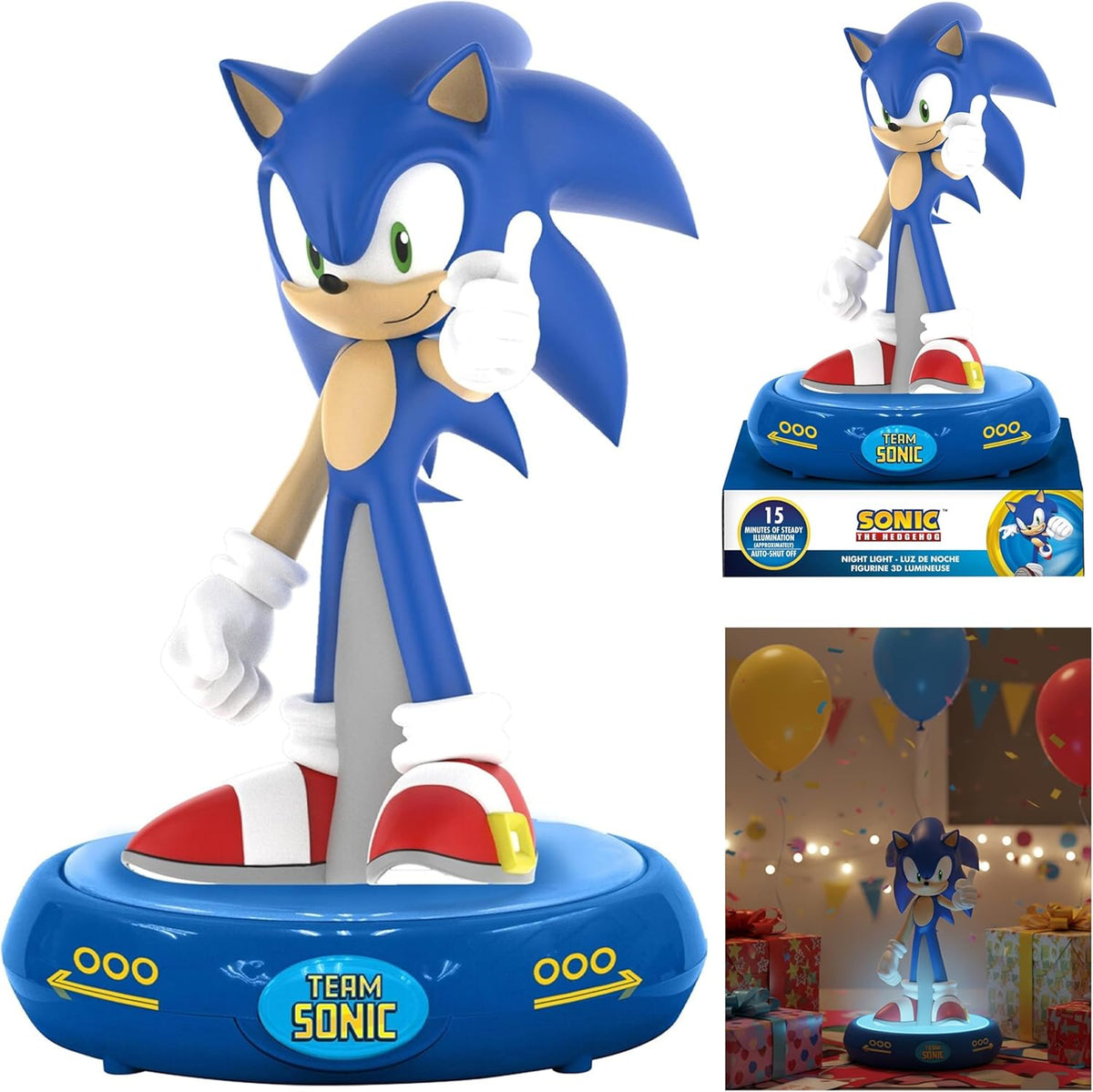 Sonic Kids Licensed 3D Figure Night Light Table Lamp