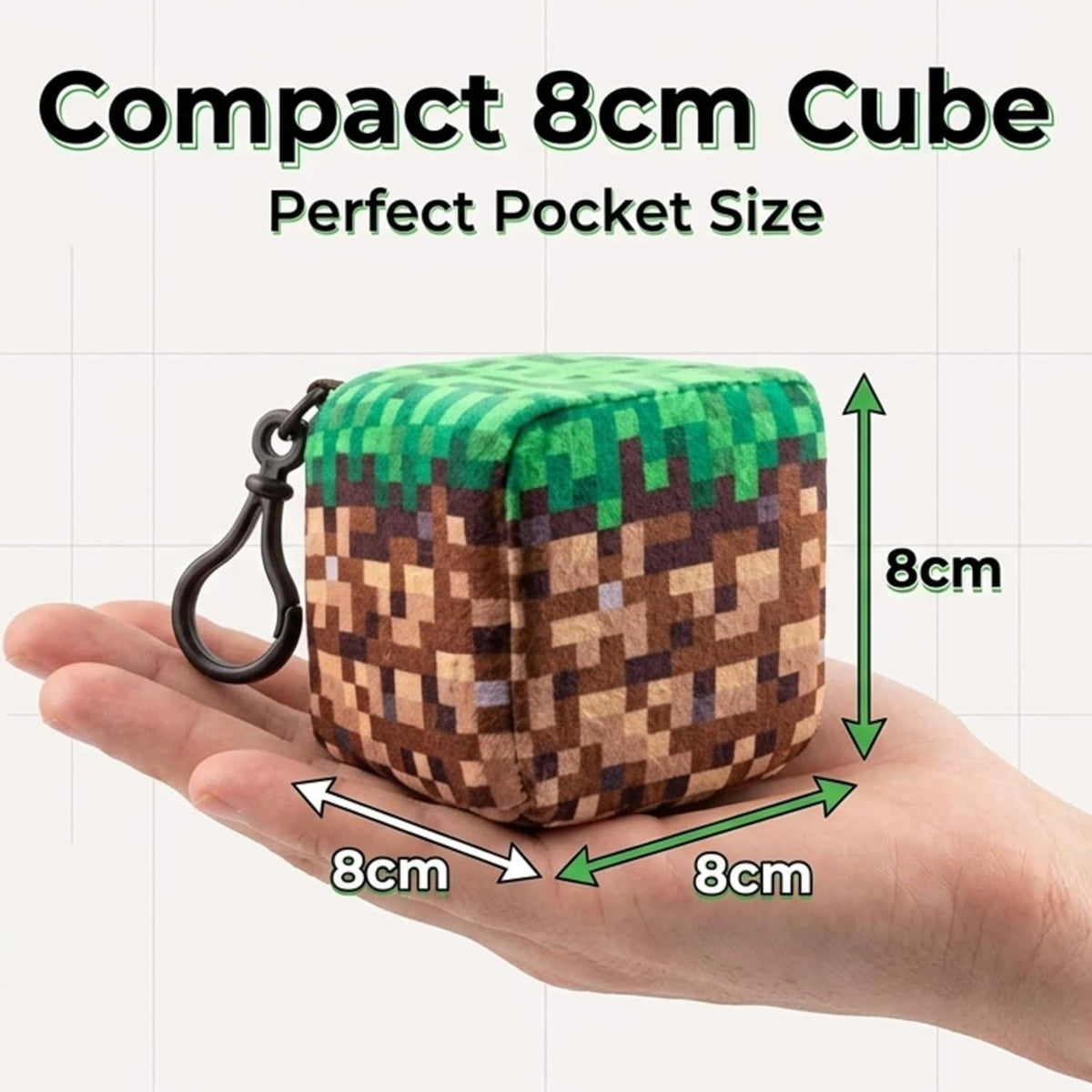 Minecraft Earth Kids Licensed Minecraft Plush Cube Clip-On Keychain – view 7