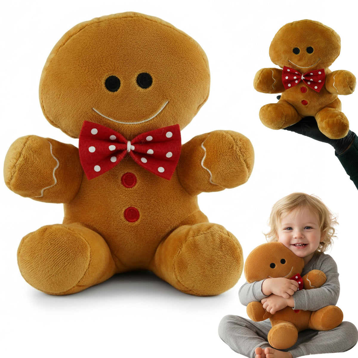 Large Plush Christmas Gingerbread Brown- 25CM