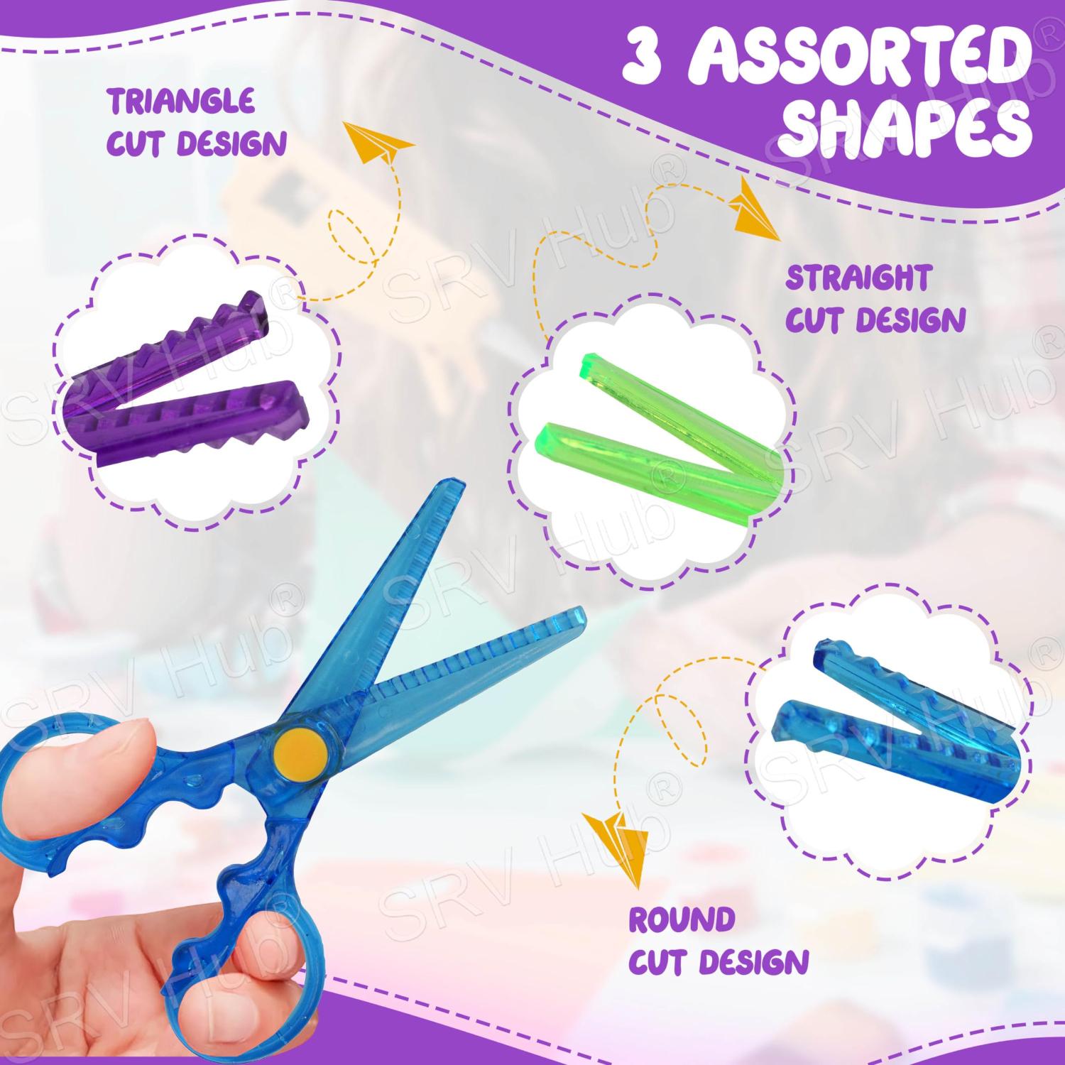 Kids Craft Scissors Safety & Decorative Scissor Set