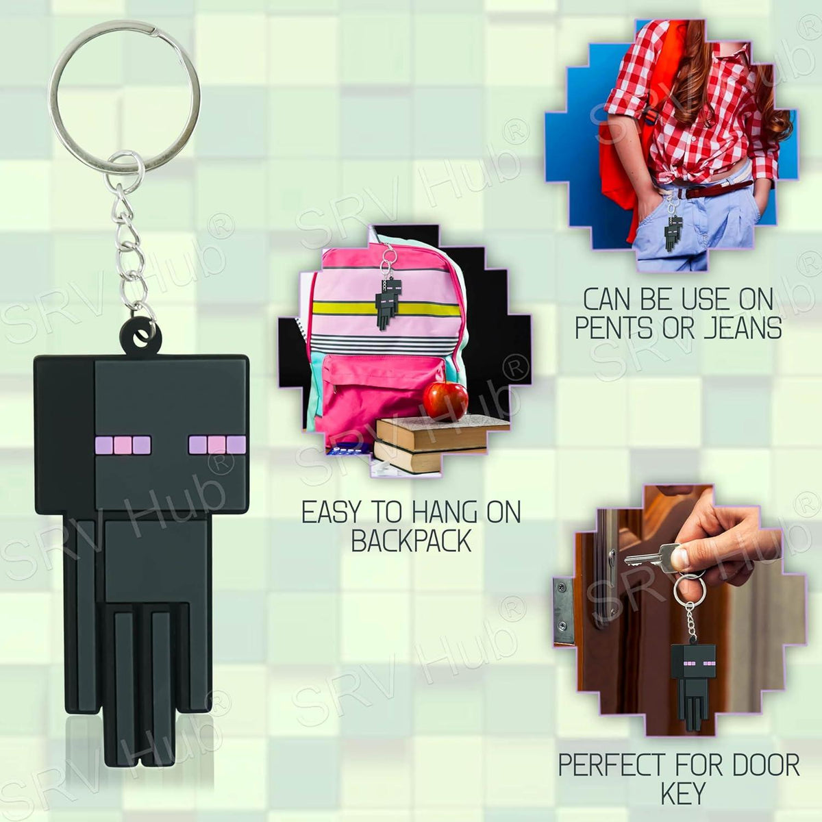 Minecraft Enderman Kids Licensed Soft PVC Minecraft Key Chain – view 2