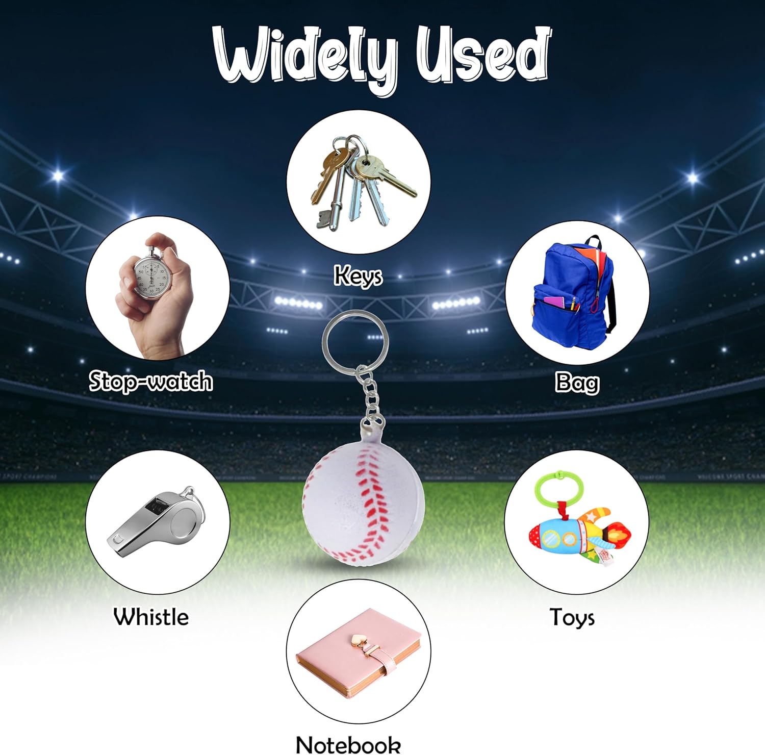 9cm Foam Sports Ball Keyring