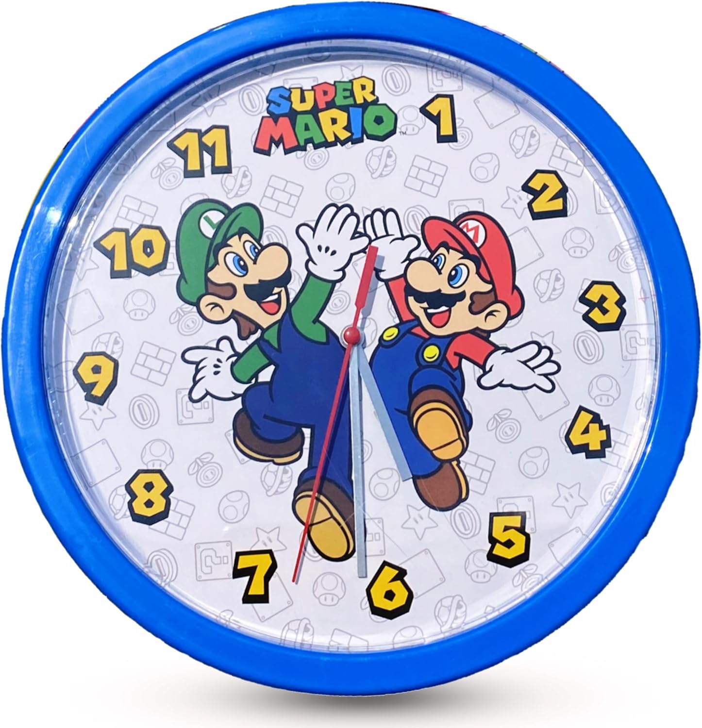 Kids Round Wall Clock 25cm - Super Mario